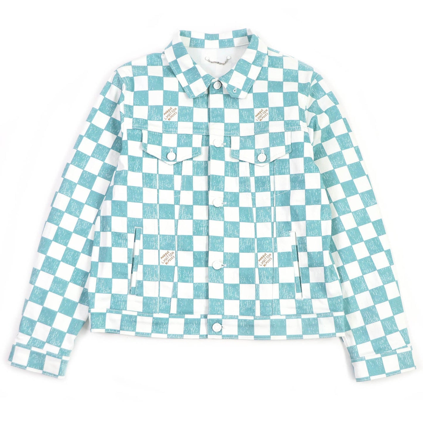 LOUIS VUITTON Denim Jacket HLA20W Main: 98% cotton, Main: 2% elastane (polyurethane), Lining: 100% cotton White blue mens 52