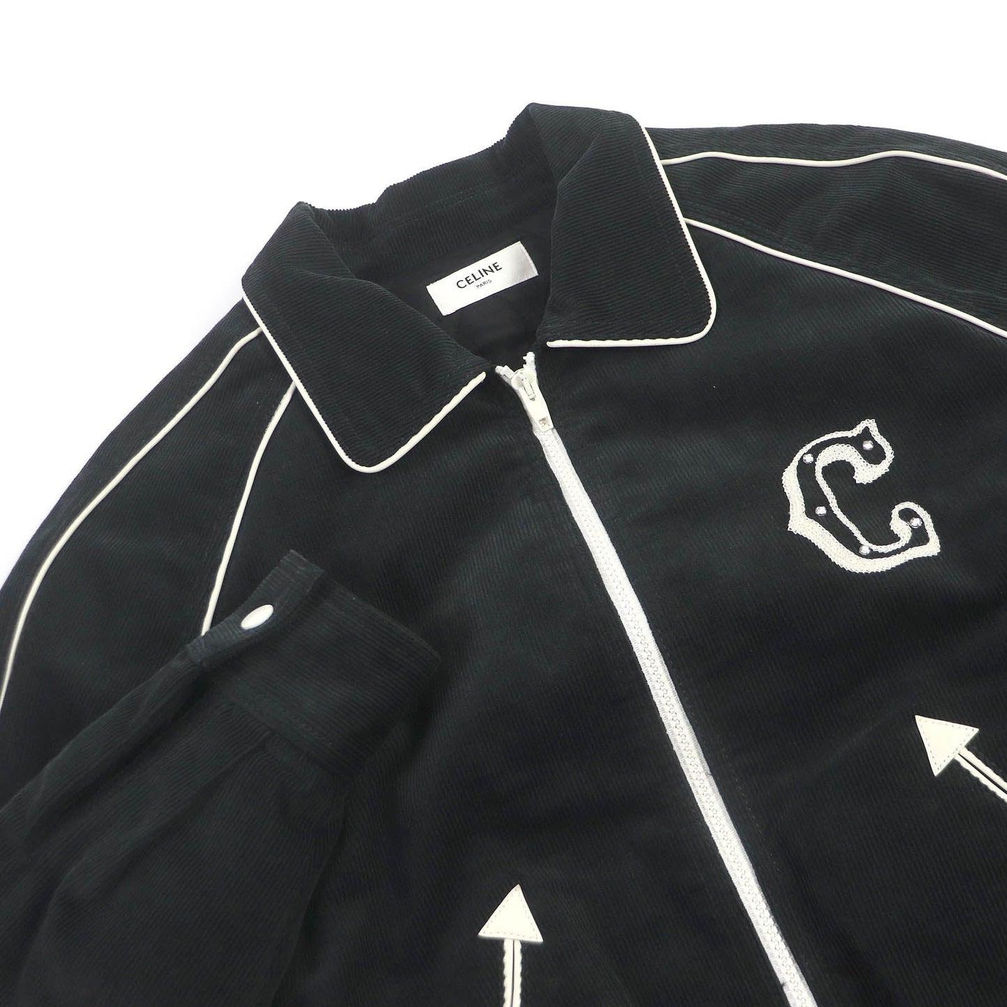 CELINE leather jacket 2Q773580W Outer: 100% cotton, Lining: 100% cupra, Filling: 100% polyester, Part: sheep leather black mens XS