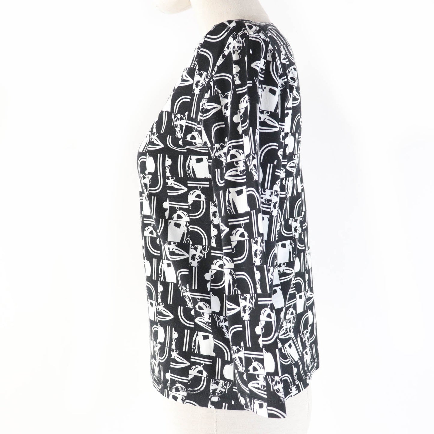 HERMES Cut Main: 100% cotton Black White BRIDES DE GALA en Desordre Ceremonial bridles Women 34