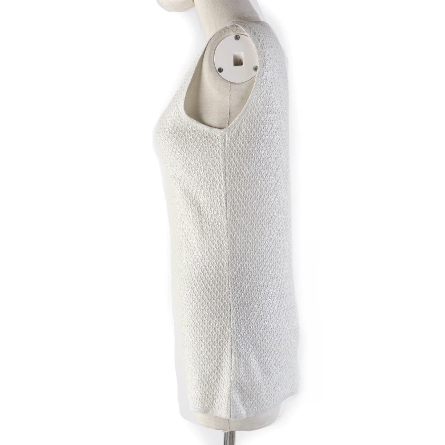 CHANEL knit 09P P35700K02085 Main: 70% cotton, Main: 30% linen Light gray Women 38