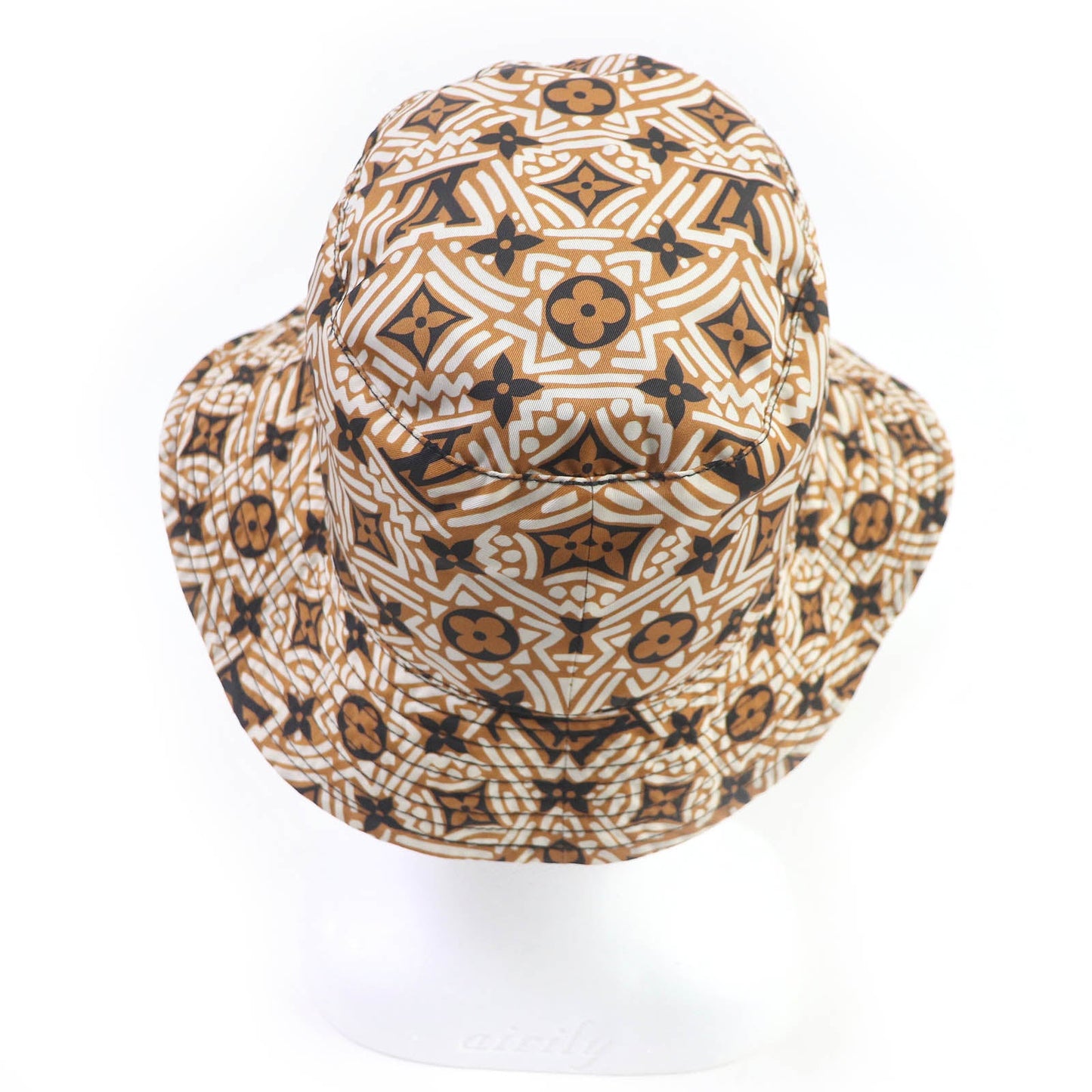 LOUIS VUITTON hat M76534 Outer: 96% nylon, Outer: 4% elastane (polyurethane), Lining: 55% polyester, Lining: 45% silk Brown black mens