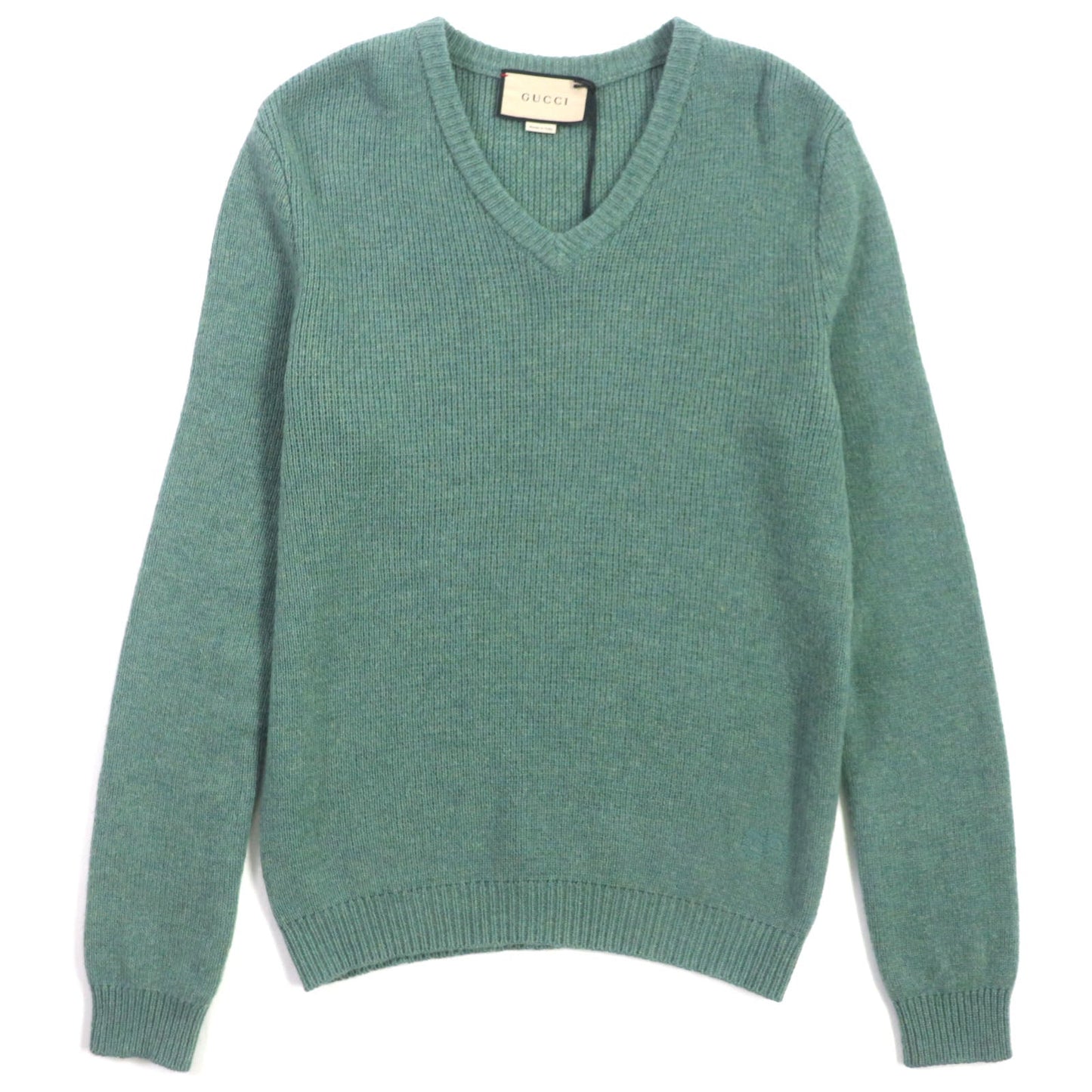 GUCCI sweater 715275 Outer: 100% wool, Part: 98% wool, Part: 1% polyurethane, Part: 1% nylon, Part: 50% acrylic green Sweater mens S