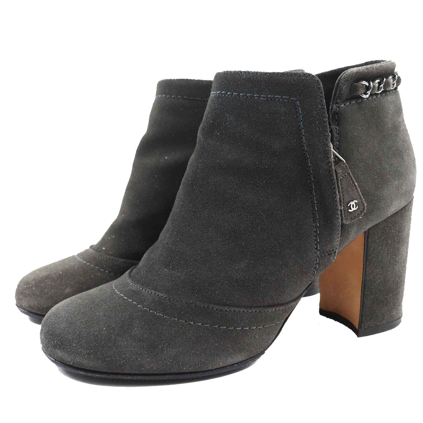 CHANEL short boots G29932 Main: Suede leather Charcoal Grey Glitter Women 37 1/2 C