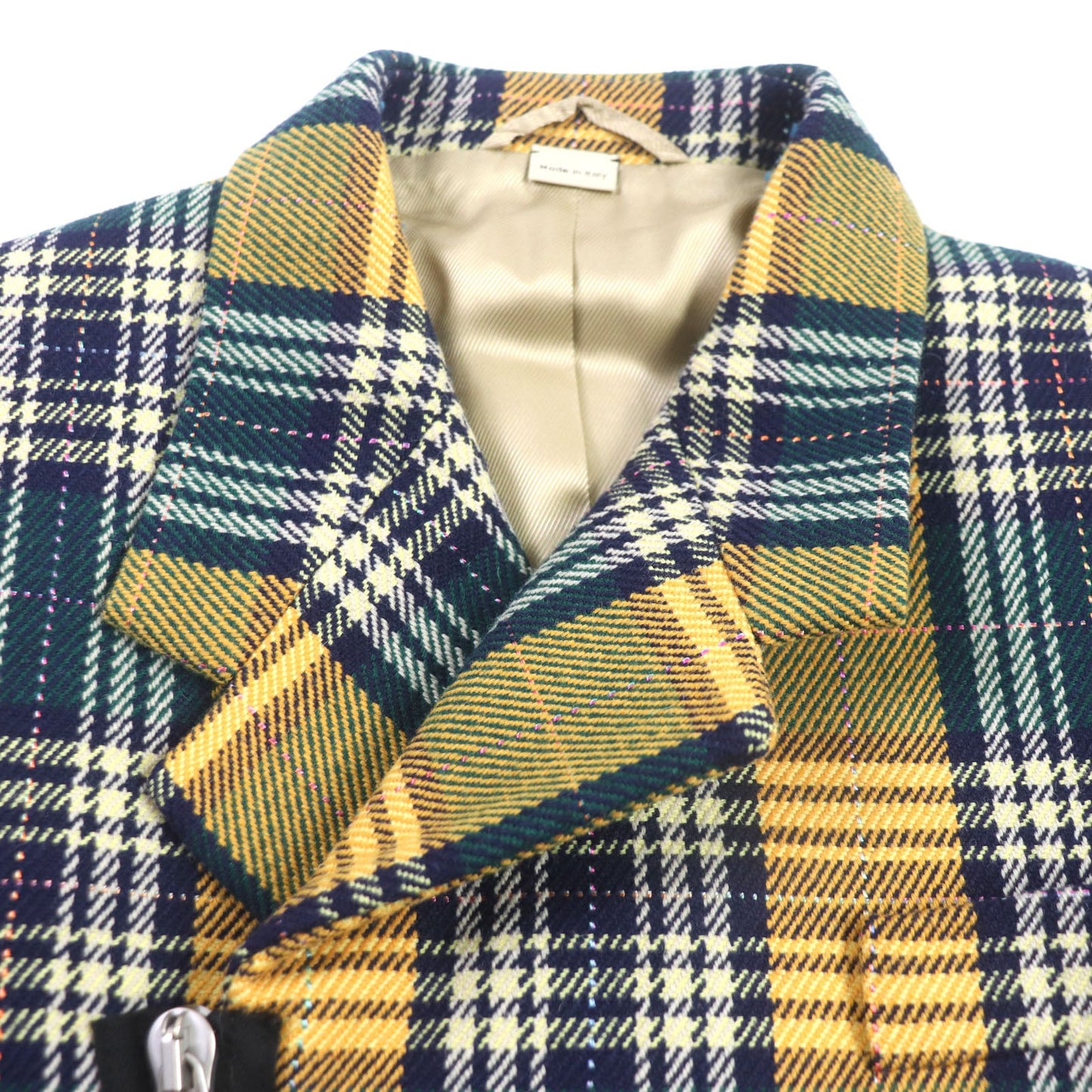 GUCCI Riders jacket 710795 Outer: 88% wool, Outer: 10% nylon, Outer: 2% rayon, Lining: 100% rayon, Sleeve lining: 100% cupra yellow-green METAMORFOSI mens 46