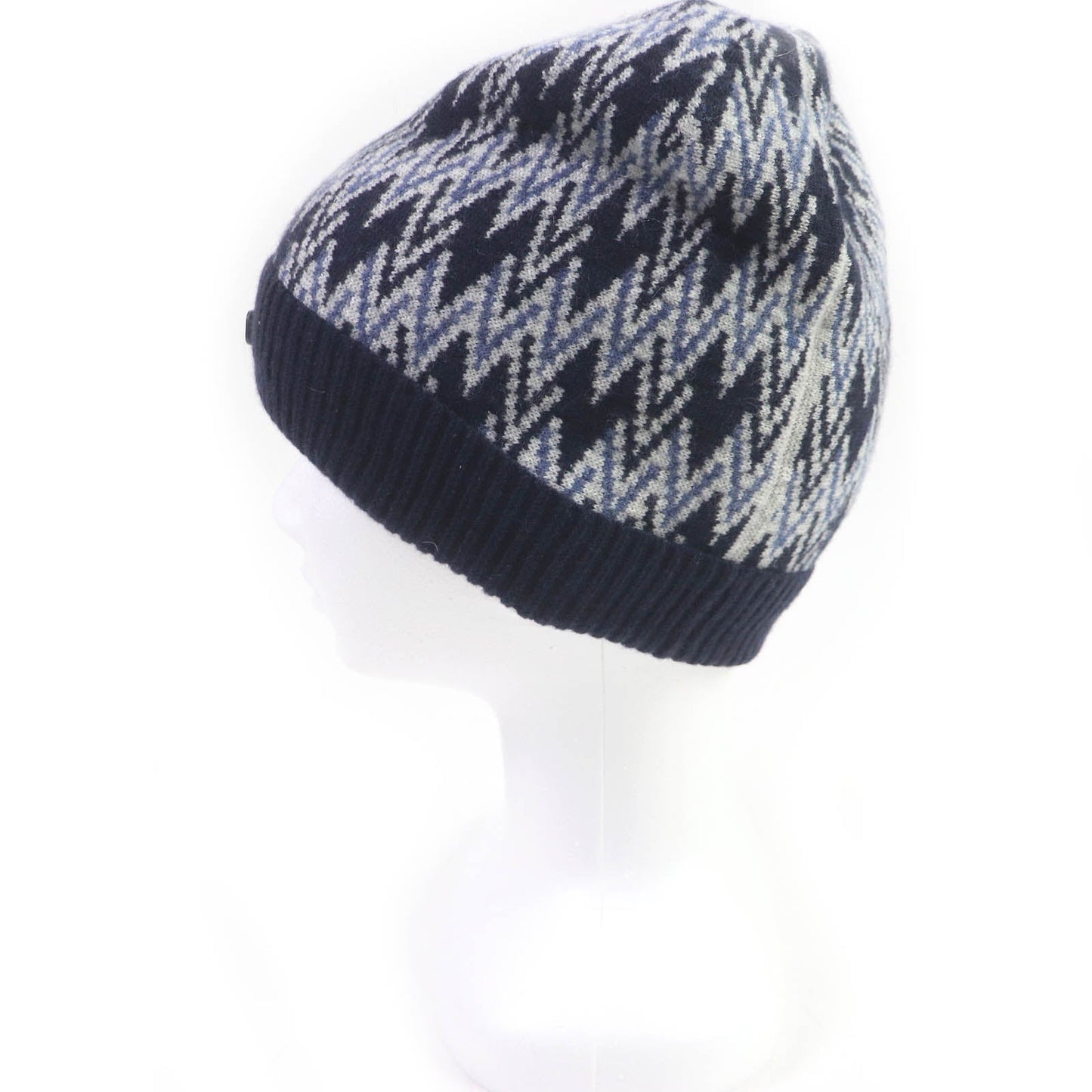 LOUIS VUITTON Knit cap M70542 Main: 100% cashmere, part: leather Navy mens