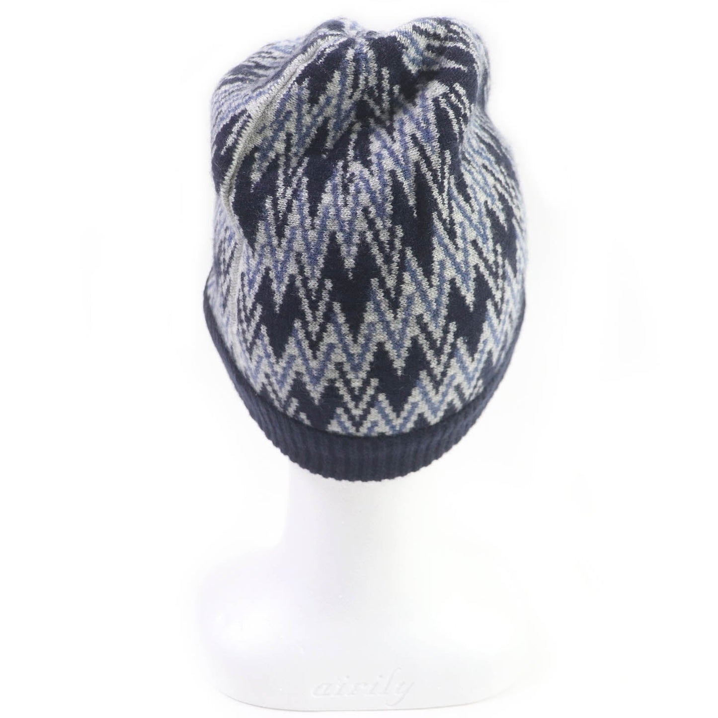 LOUIS VUITTON Knit cap M70542 Main: 100% cashmere, part: leather Navy mens