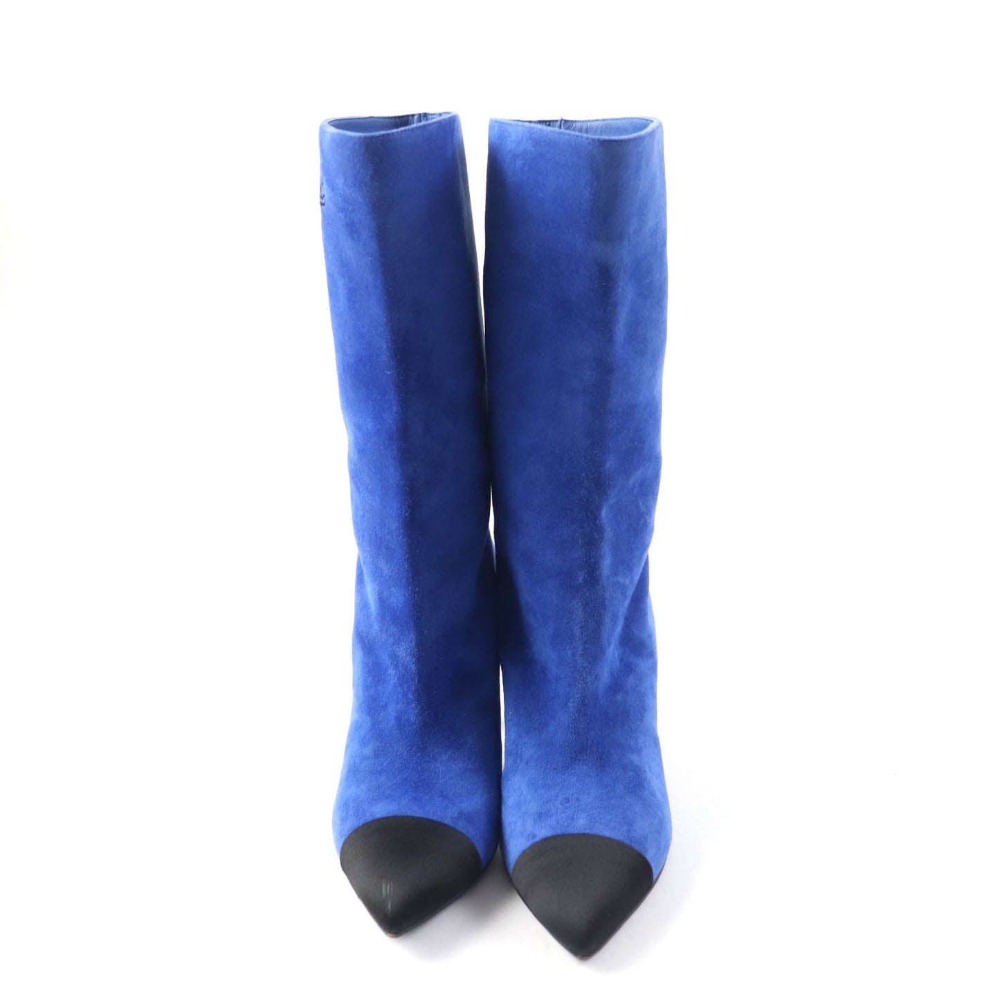CHANEL short boots G33119 Main: suede leather, part: satin blue-black GABRIEIIE COCO Women 35