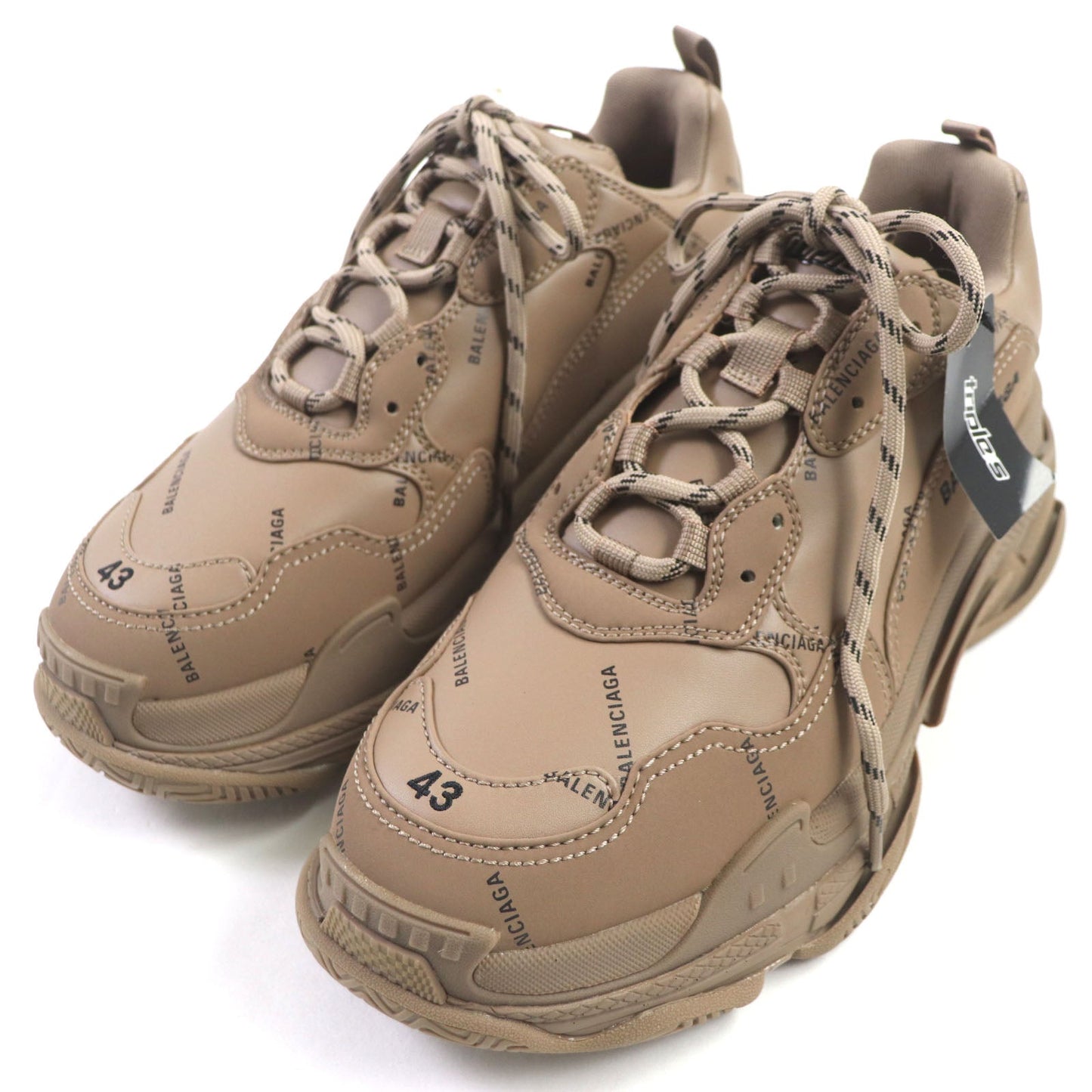 BALENCIAGA sneakers 536737 Main: Leather Brown TRIPLE S Triple S mens 43