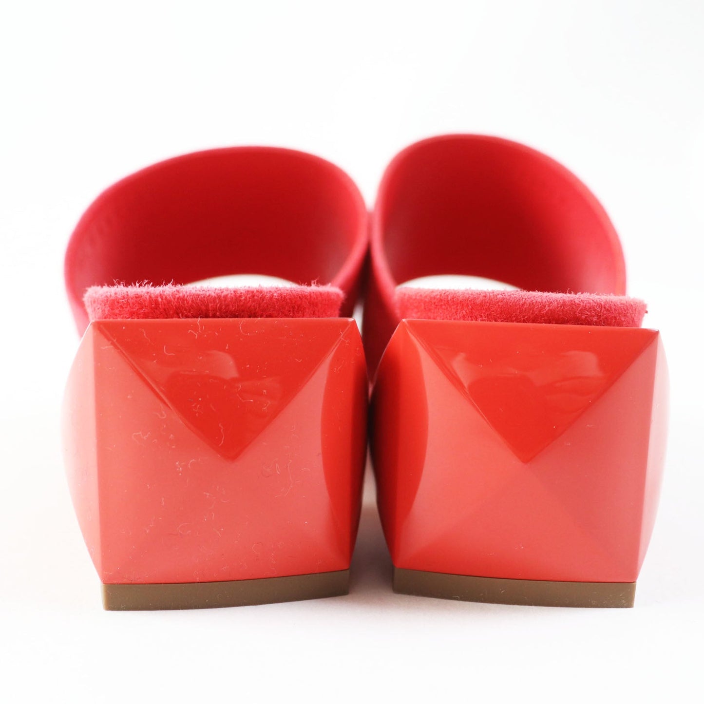 HERMES Sandals 211060Z Main: Suede leather Rouge Corazon Cornelia Women 35 1/2