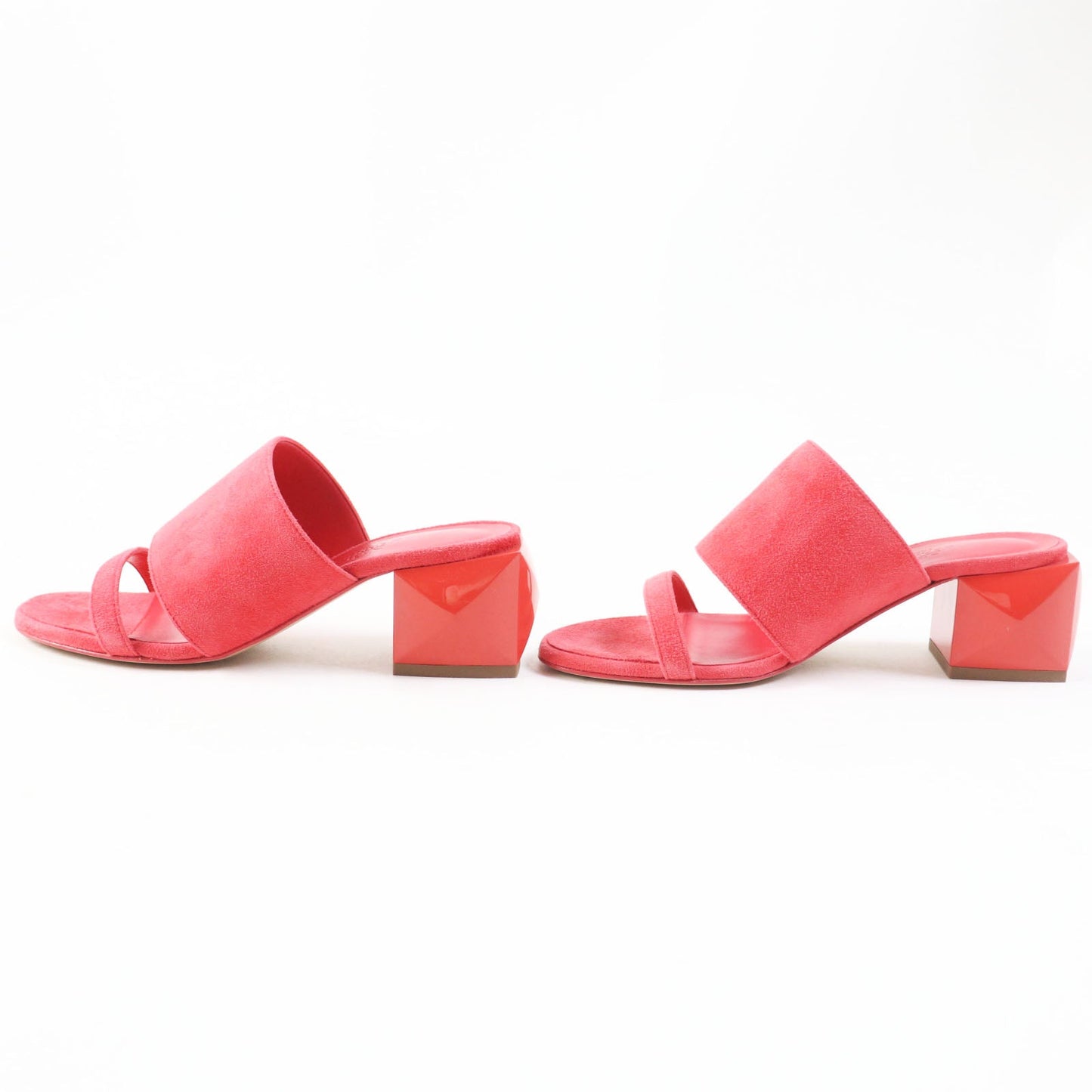 HERMES Sandals 211060Z Main: Suede leather Rouge Corazon Cornelia Women 35 1/2