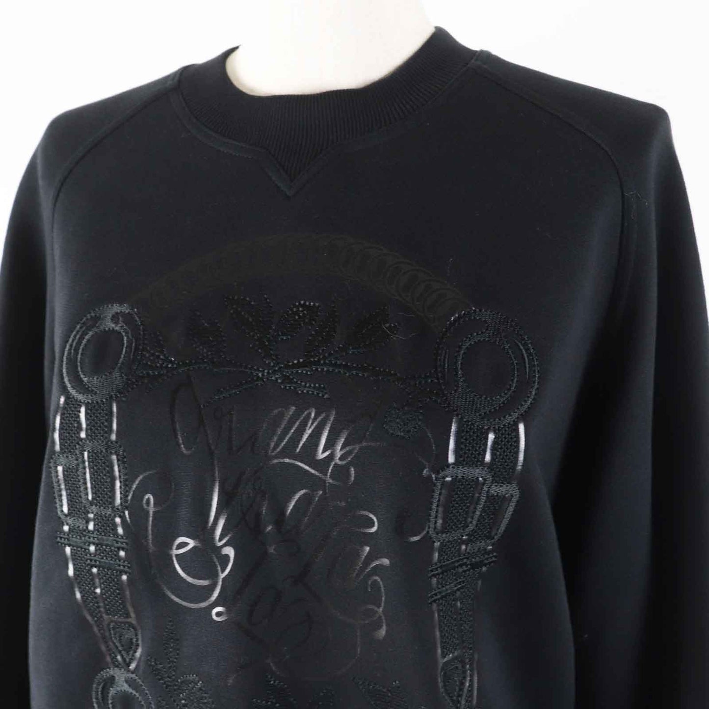 HERMES sweat 2E4609DQ Main: 100% cotton, Part: 96% cotton, Part: 4% polyurethane, Part: 100% rayon black Women 36