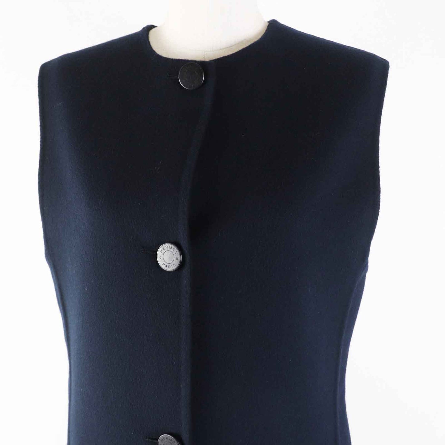HERMES Vest 3H0198DB Main: 100% cashmere Navy Women 36