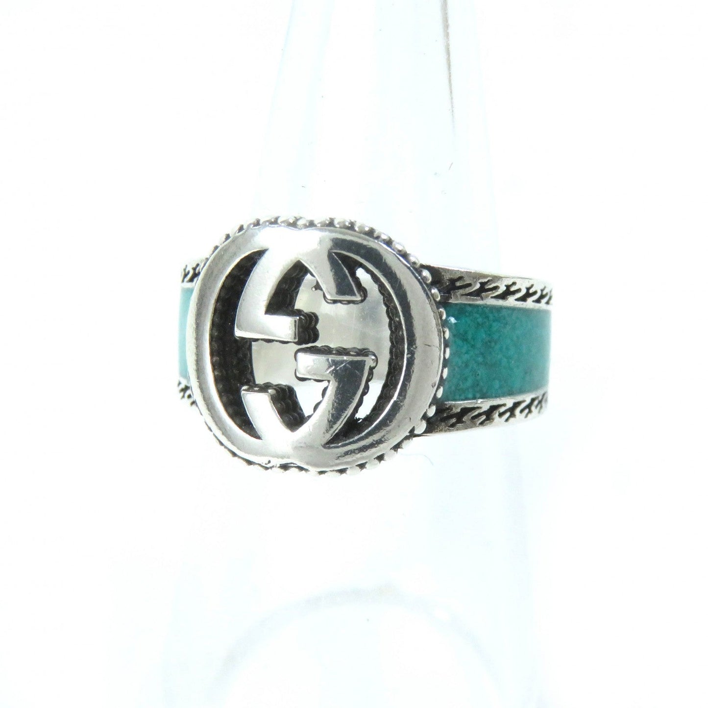 GUCCI Ring Main: AG925, Part: Enamel Silver Green type Women