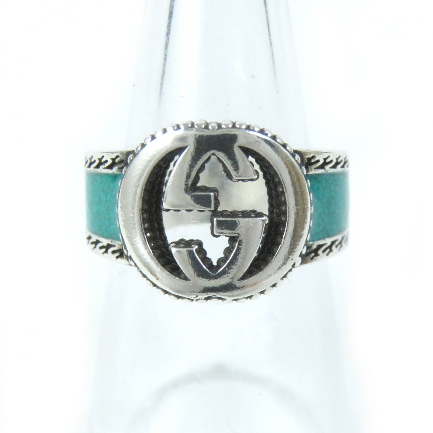 GUCCI Ring Main: AG925, Part: Enamel Silver Green type Women