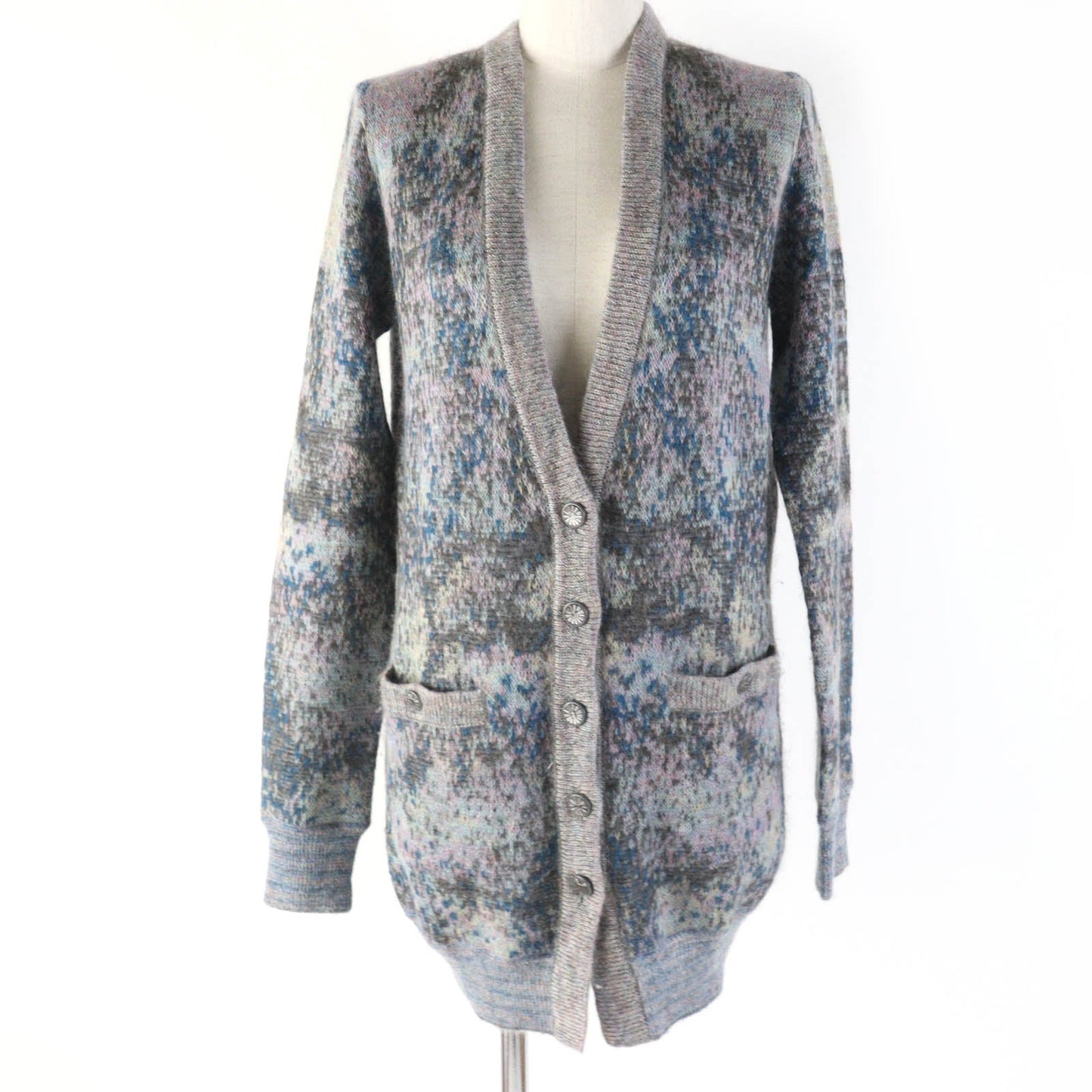 CHANEL cardigan P50012K06384 Main: 57% mohair, Main: 26% nylon, Main: 17% wool Gray type Multicolor Women 34