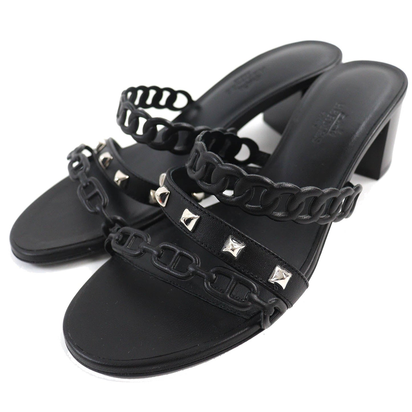 HERMES Sandals 201068Z Main: Leather black Agiaccio Women 36