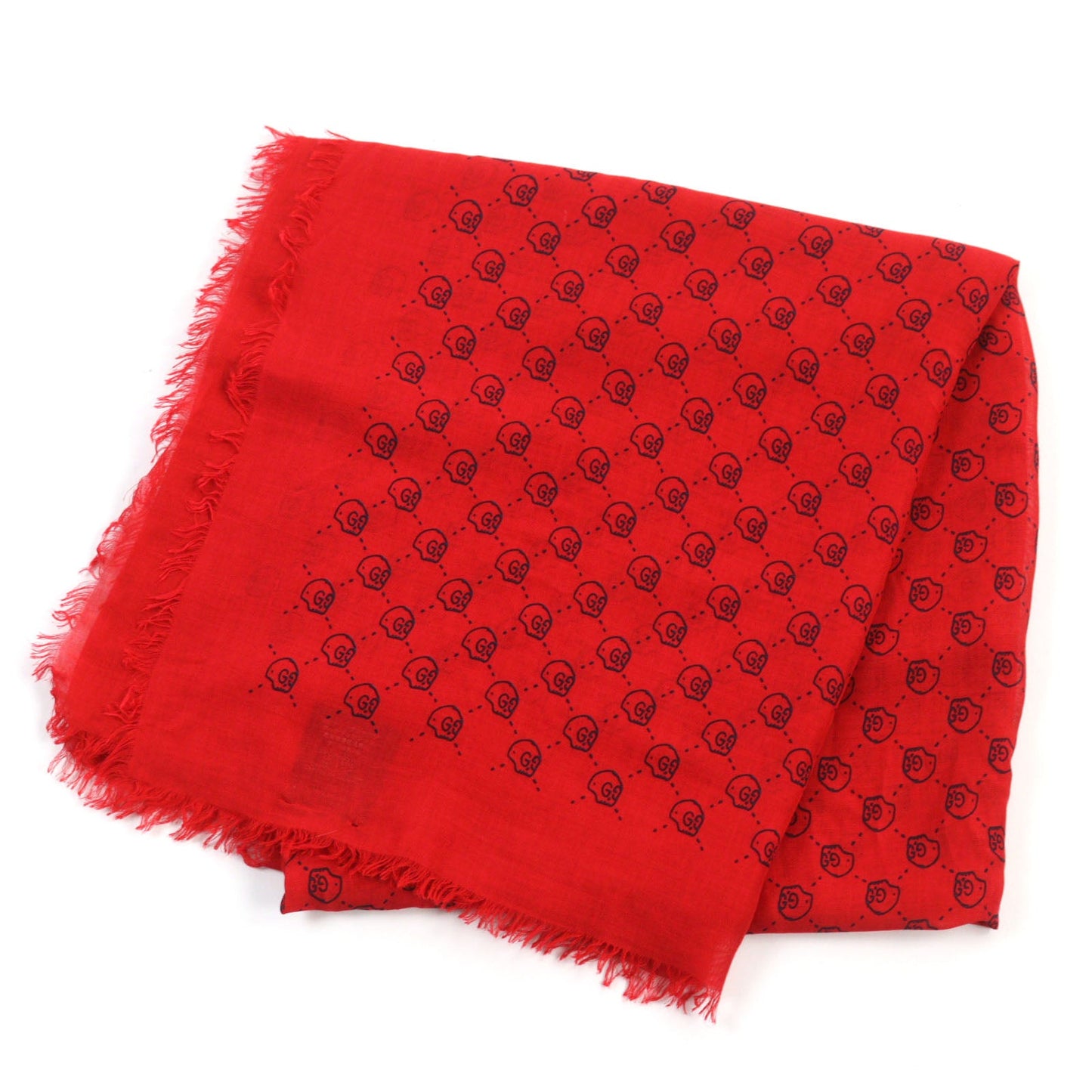 GUCCI scarf 453225 Main: 85% rayon, Main: 15% silk Red black mens