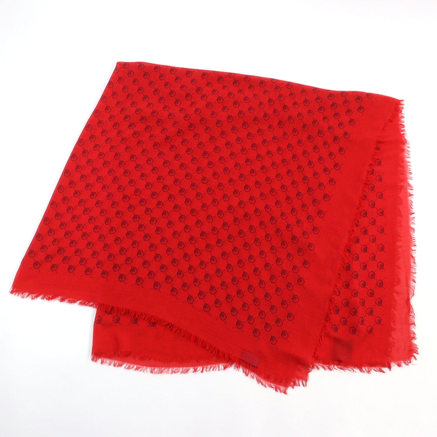 GUCCI scarf 453225 Main: 85% rayon, Main: 15% silk Red black mens