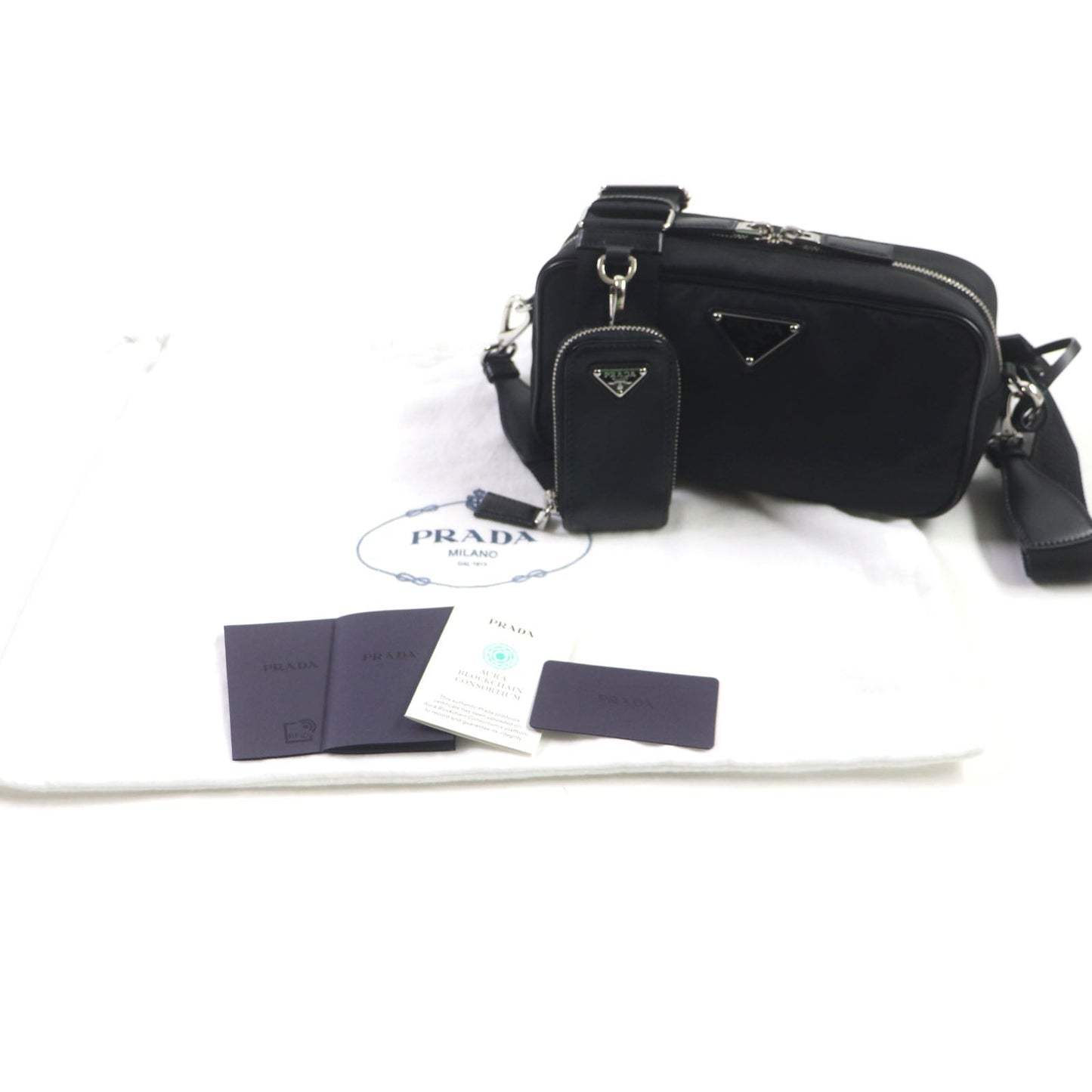PRADA Shoulder Bag 1BH197 Main: Nylon, Part: Leather black mens