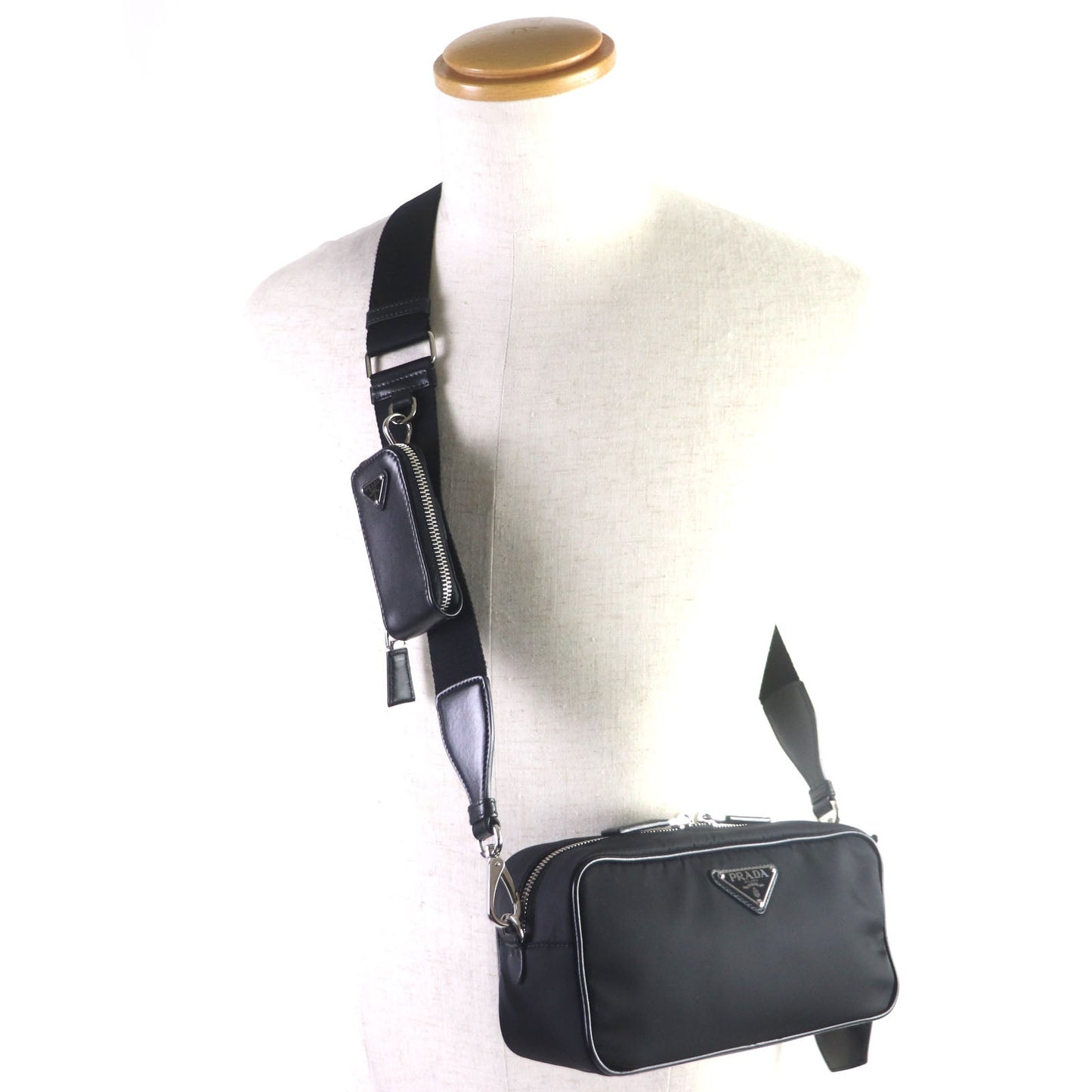 PRADA Shoulder Bag 1BH197 Main: Nylon, Part: Leather black mens