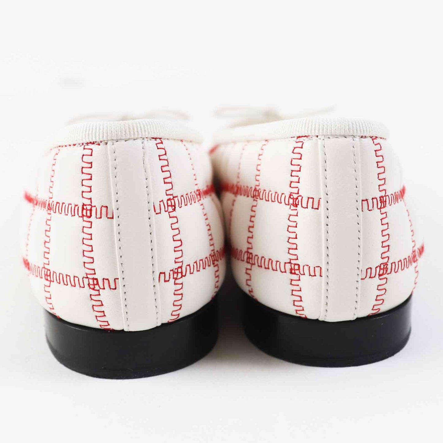 CHANEL Ballet shoes 24P G45591 Main: Lambskin Black white red ballerina Women 36
