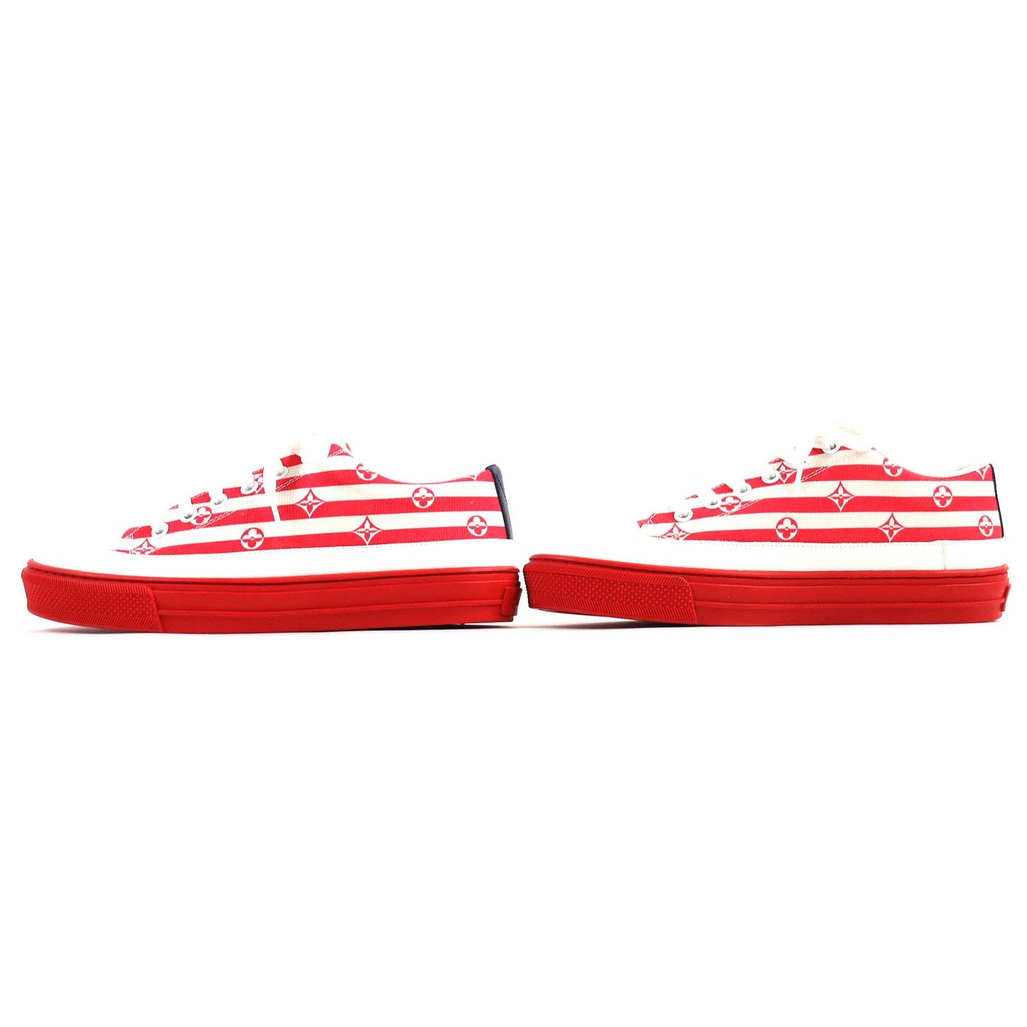 LOUIS VUITTON Low cut sneakers Main: Canvas, Part: Leather Red White Light Beige Navy Stella line LV Escal Women 36 1/2