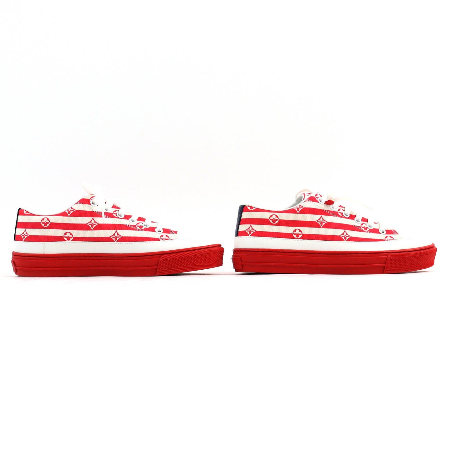 LOUIS VUITTON Low cut sneakers Main: Canvas, Part: Leather Red White Light Beige Navy Stella line LV Escal Women 36 1/2