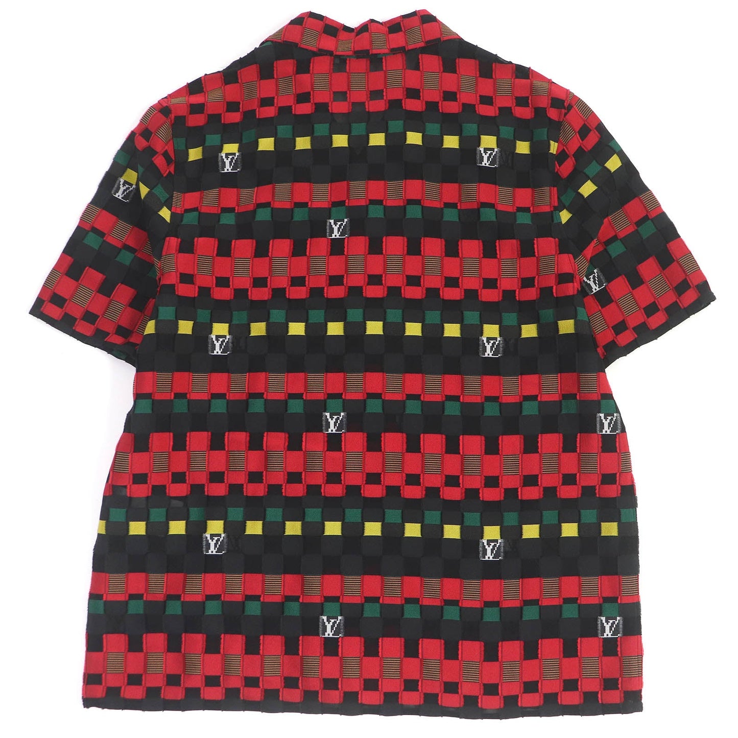 LOUIS VUITTON Short sleeve shirt HMS87W Main: 66% rayon, Main: 34% polyester multicolor mens M