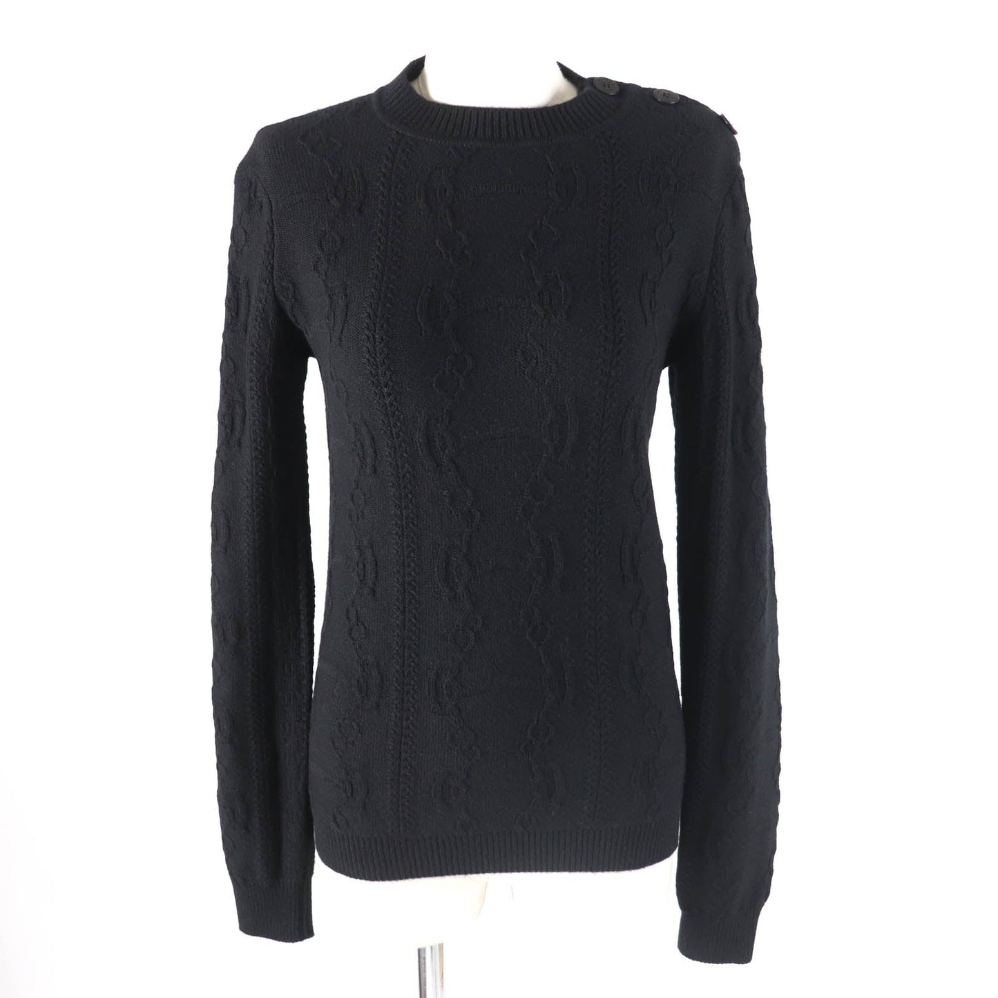 HERMES knit 2H2644D6 Main: 80% wool, Main: 20% cashmere, Part: 74% wool, Part: 19% cashmere, Part: 5% nylon black Women 34