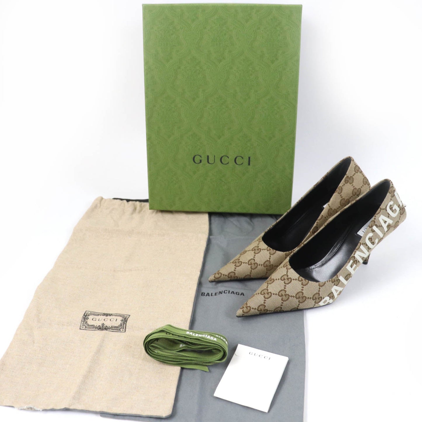 GUCCI pumps 676603 Main: GG canvas Brown type Women 36