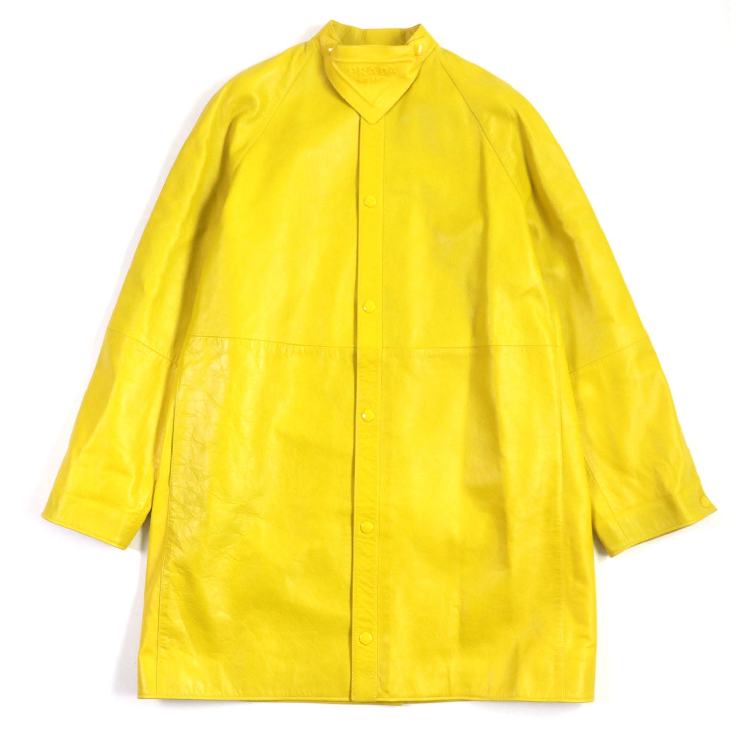 PRADA Leather coat UPS564 Outer: Lamb leather, Lining: 100% rayon yellow mens S