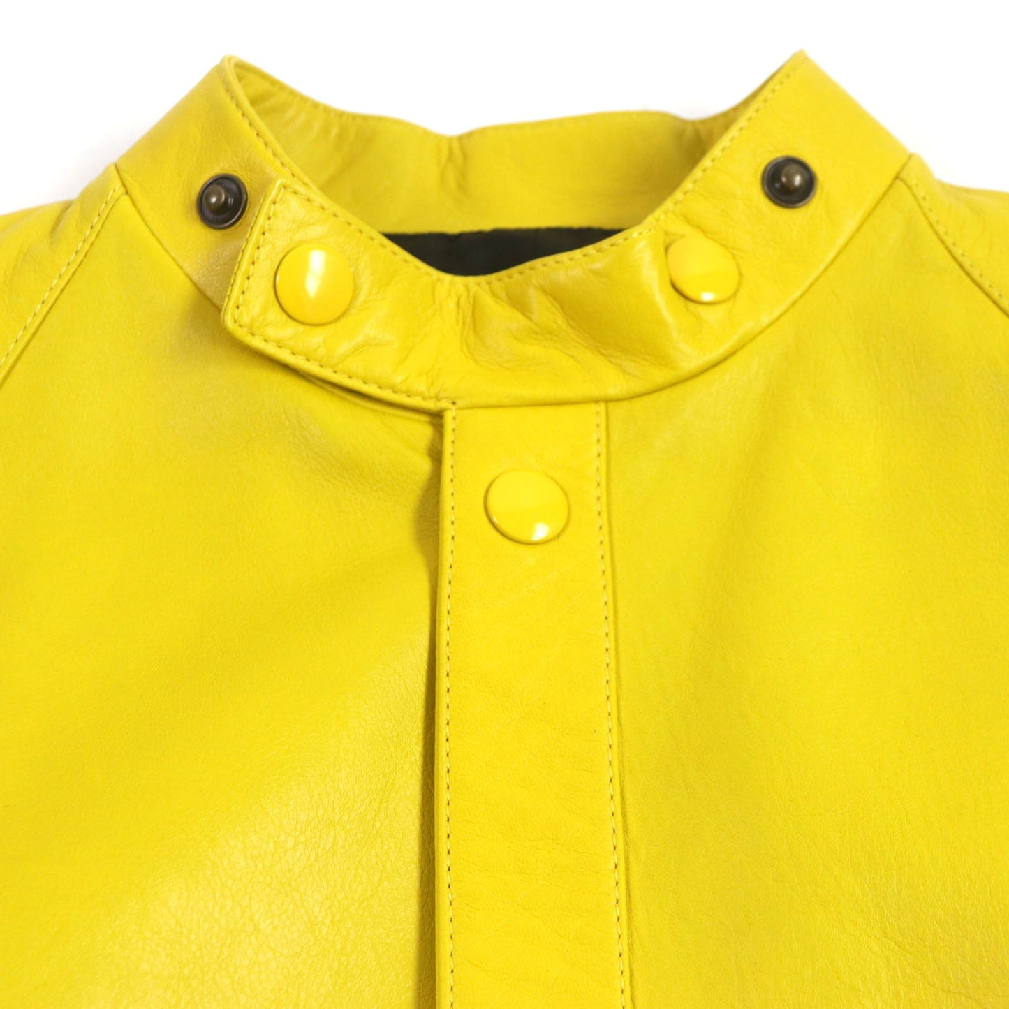 PRADA Leather coat UPS564 Outer: Lamb leather, Lining: 100% rayon yellow mens S