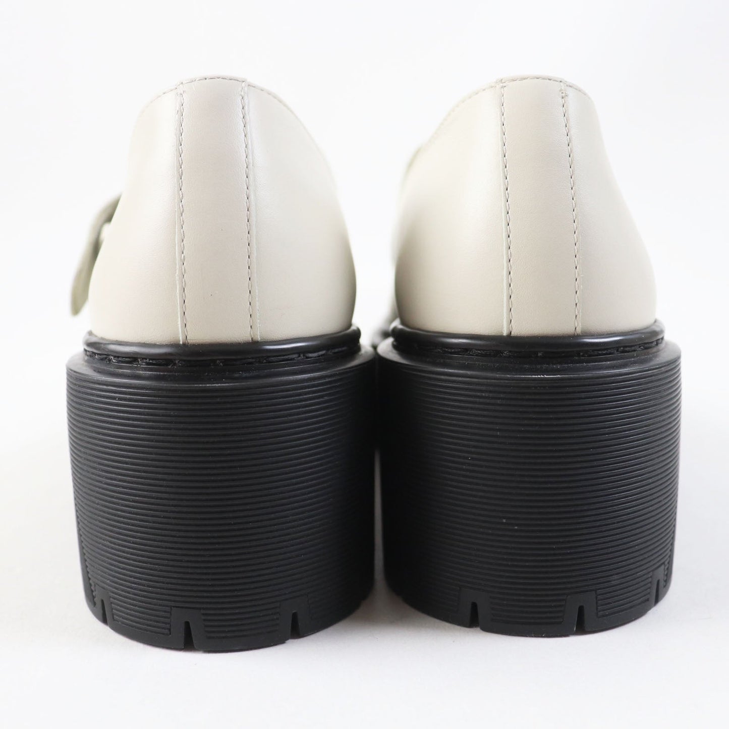HERMES Leather shoes Main: Leather, Part: Rubber Ivory black Hoxton H Cadenas Women 35 1/2