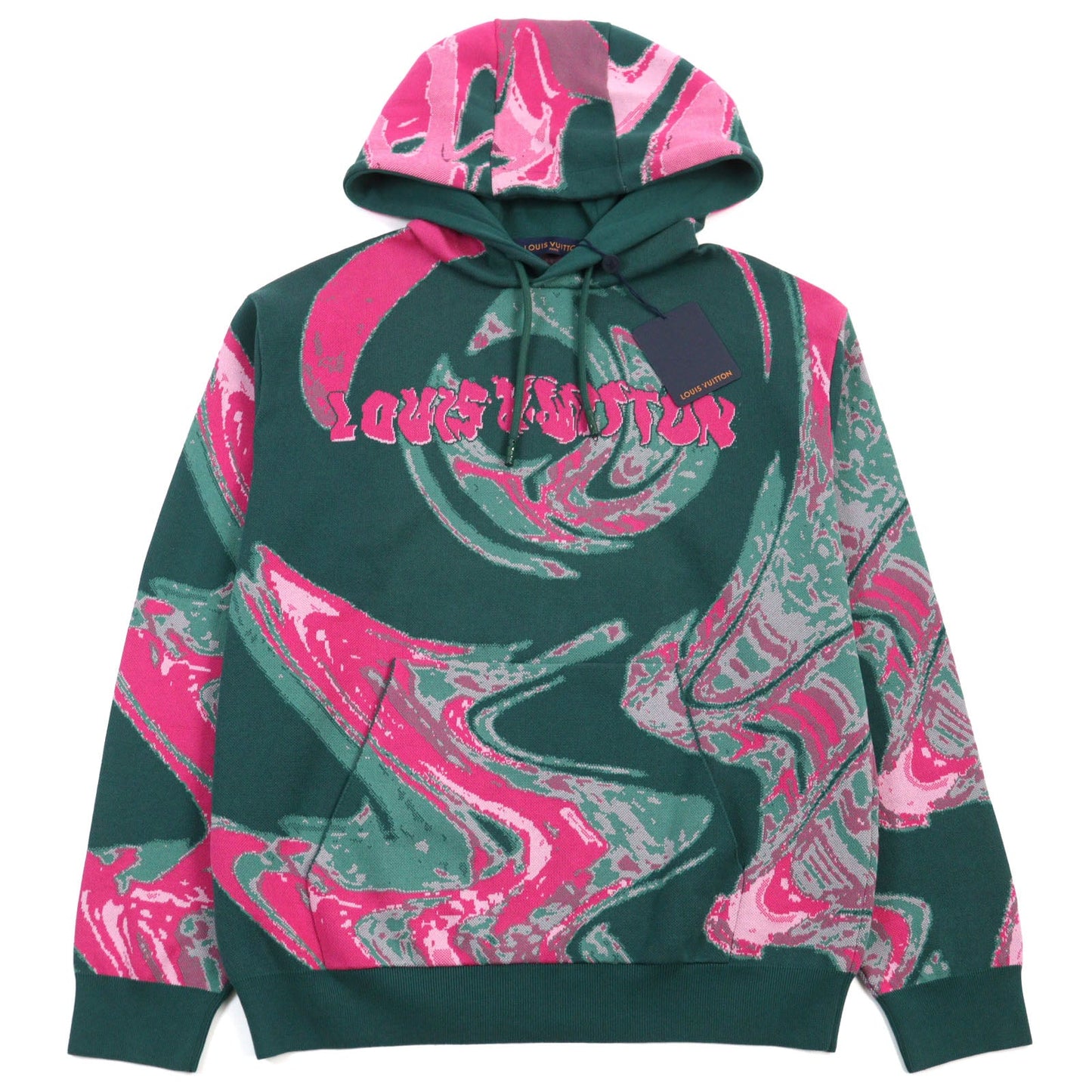 LOUIS VUITTON Hoodie HPN33W Main: 100% cotton Green type Pink all-over pattern mens M