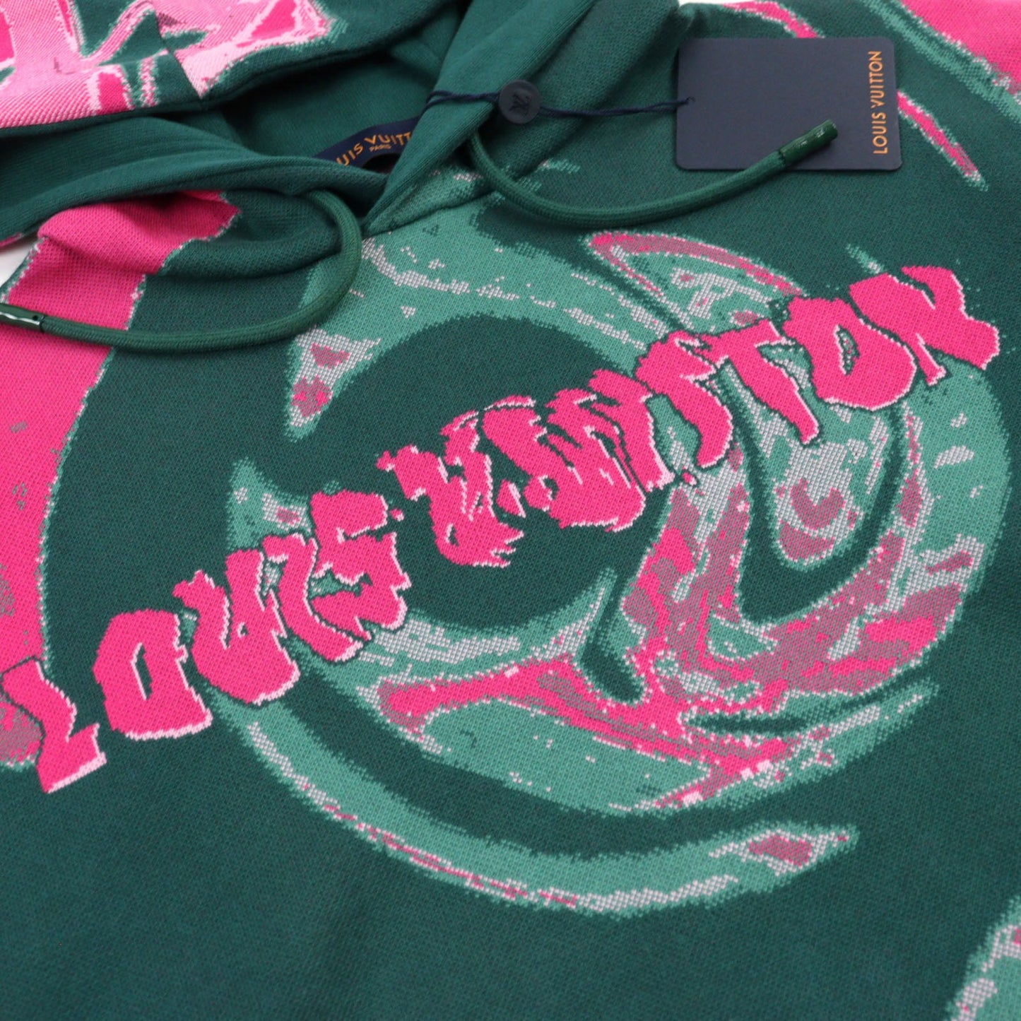 LOUIS VUITTON Hoodie HPN33W Main: 100% cotton Green type Pink all-over pattern mens M