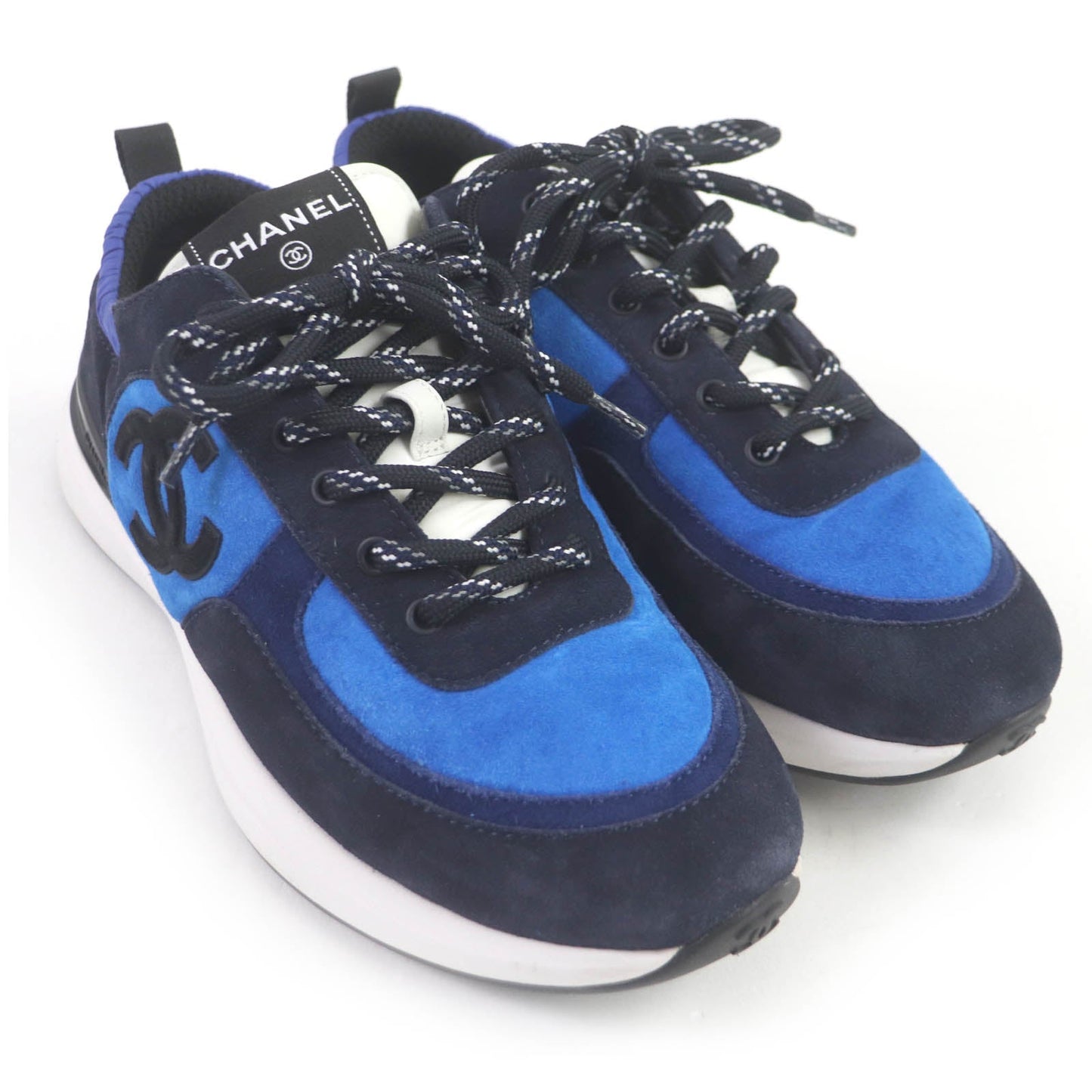 CHANEL Low cut sneakers G38484 Part: suede leather blue mens 41