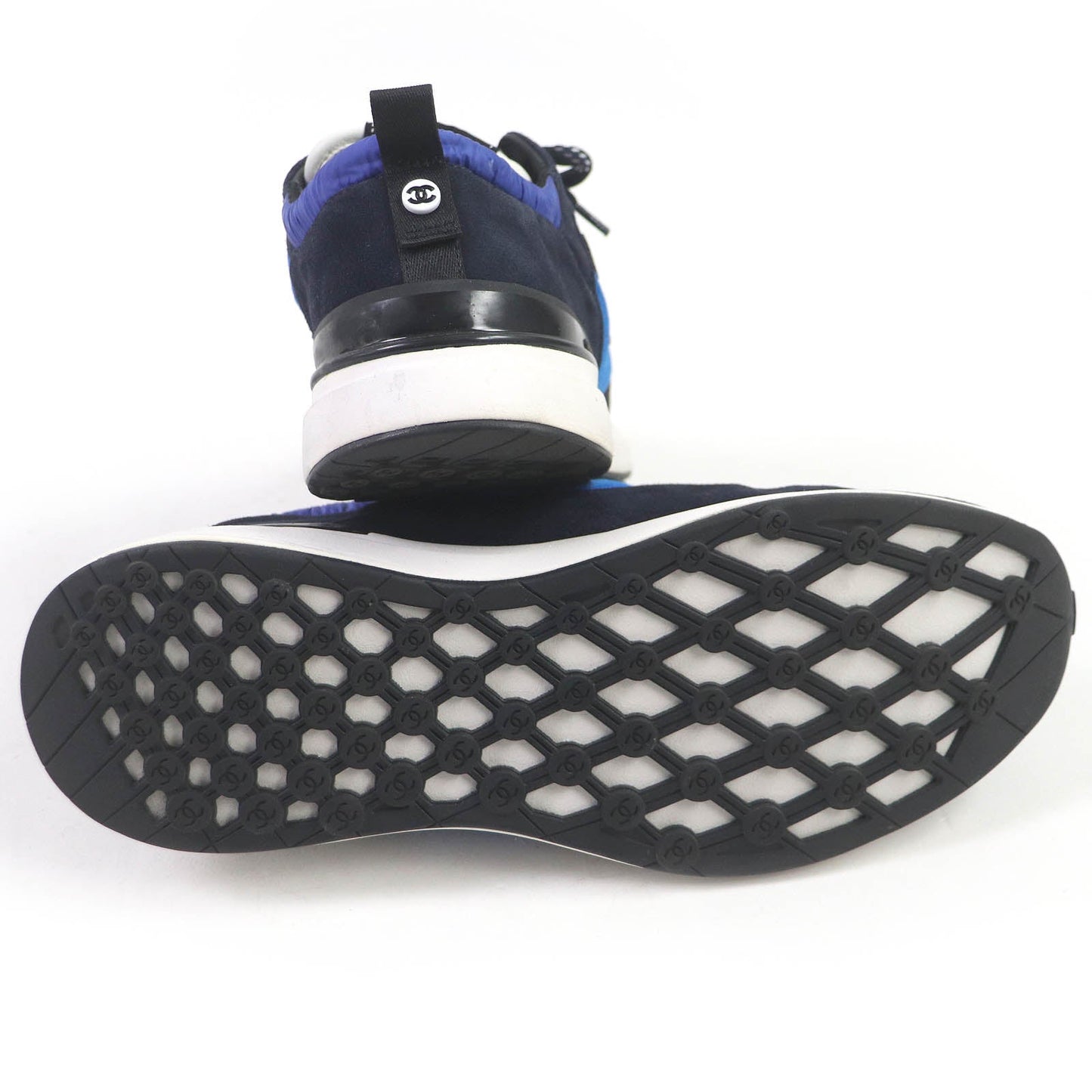CHANEL Low cut sneakers G38484 Part: suede leather blue mens 41