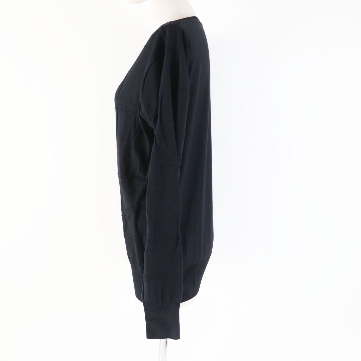 HERMES knit Main: 52% silk, Main: 40% cotton, Main: 6% nylon, Main: 2% polyurethane, Part: 100% rayon black L'INSTRVCTION DV ROY Teiogaku Women 36