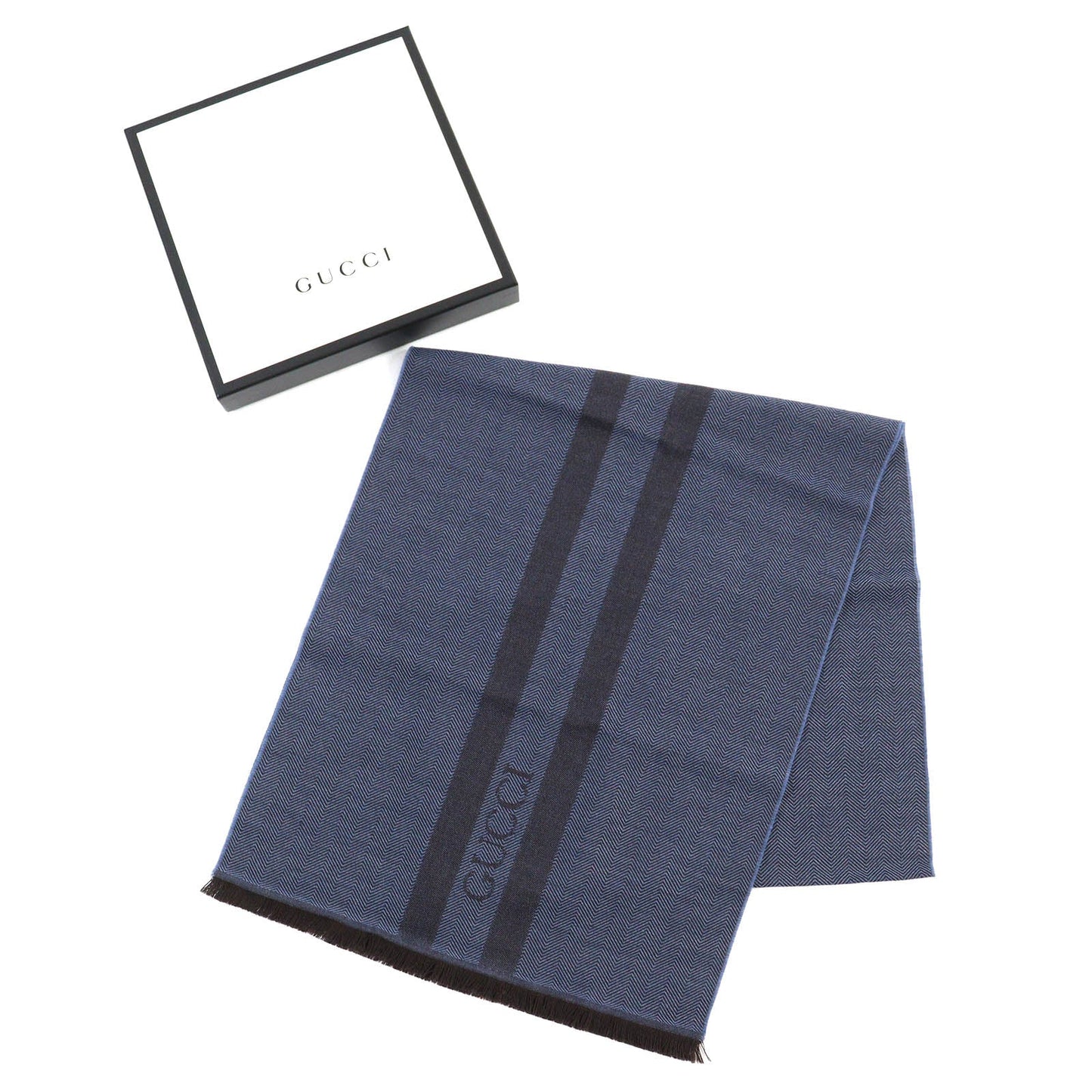 GUCCI Scarf Main: 100% wool Navy mens