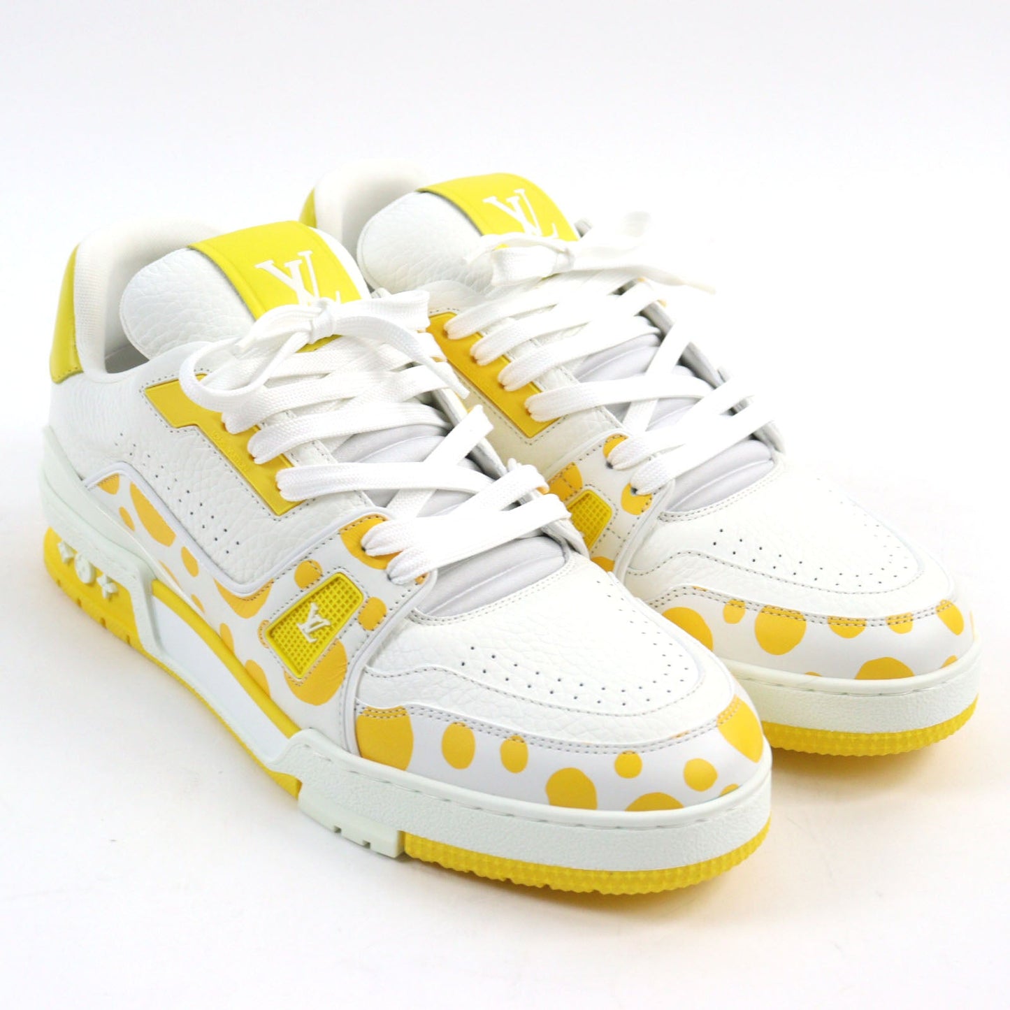 LOUIS VUITTON sneakers 1ABD20 Main: Leather White yellow LV trainer line mens 8