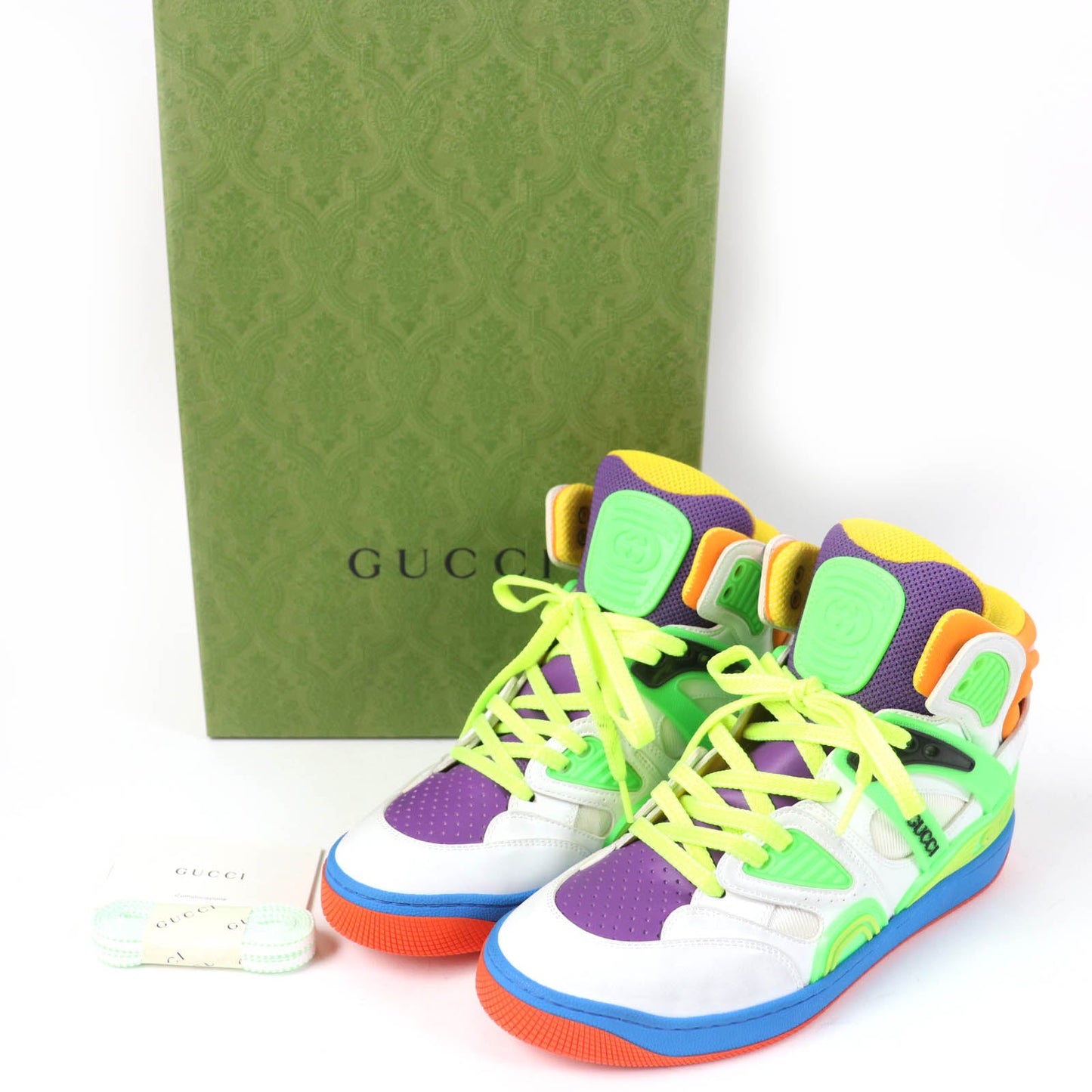 GUCCI High cut sneakers 661310 Main: Leather multicolor BASKET Women 37
