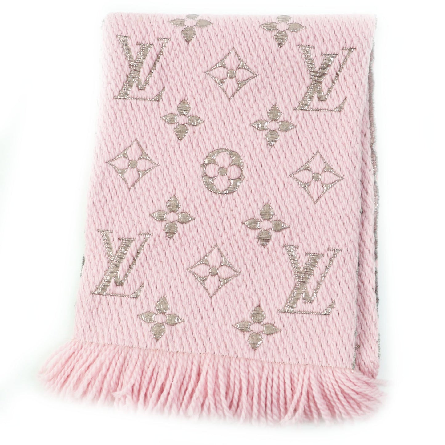 LOUIS VUITTON Scarf M70466 Main: 95% wool, Main: 3% silk, Main: 2% polyester Rose valerine Logo mania Women