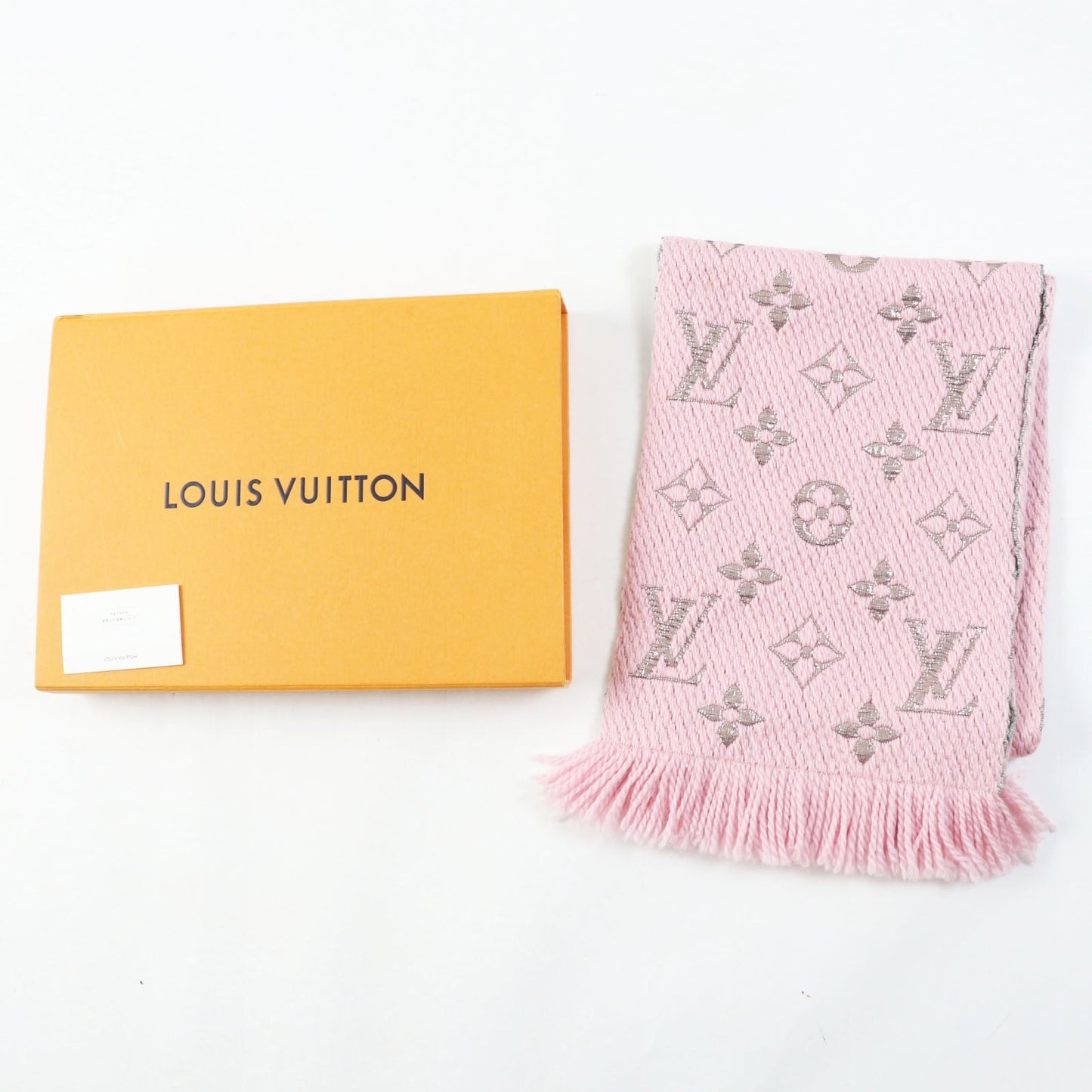 LOUIS VUITTON Scarf M70466 Main: 95% wool, Main: 3% silk, Main: 2% polyester Rose valerine Logo mania Women