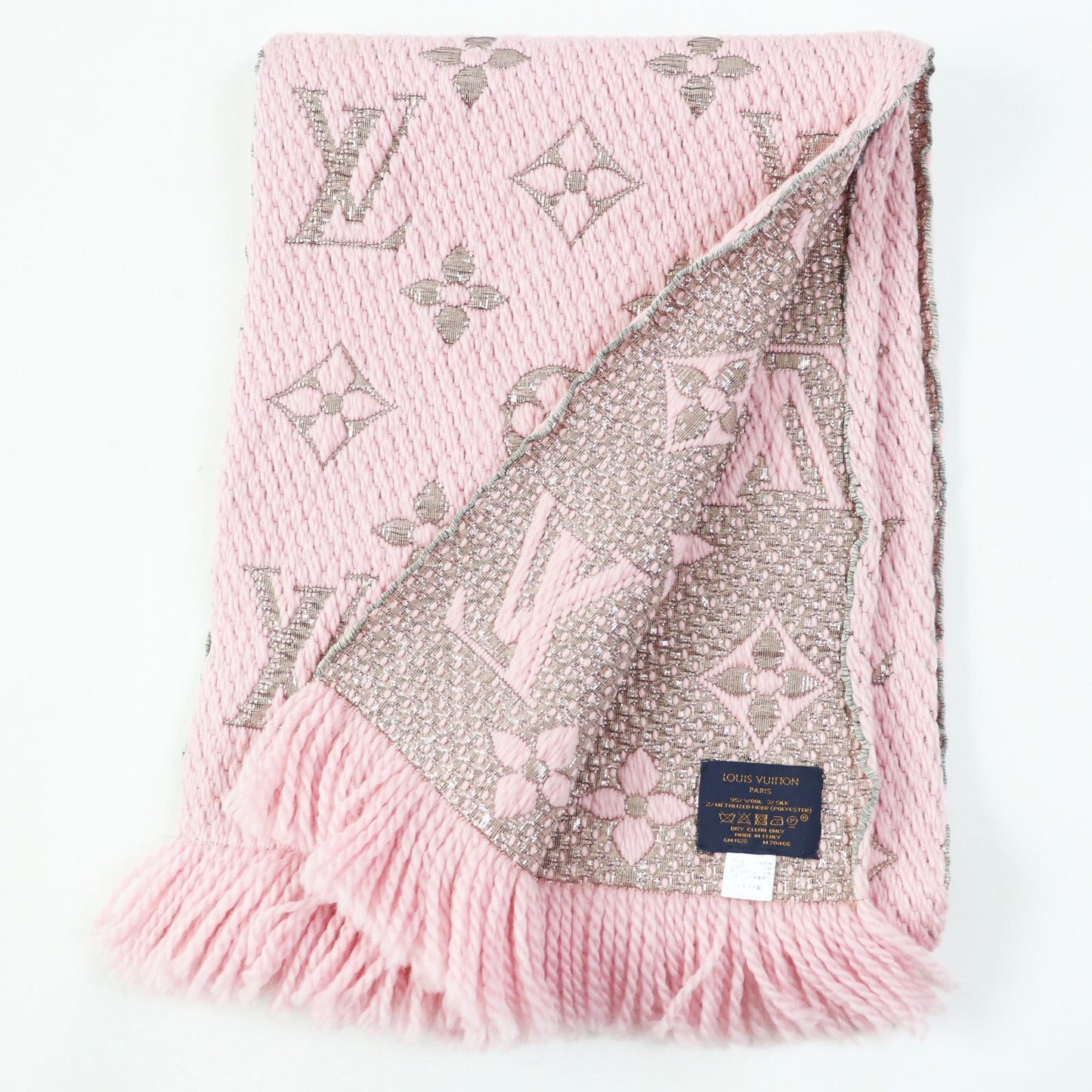 LOUIS VUITTON Scarf M70466 Main: 95% wool, Main: 3% silk, Main: 2% polyester Rose valerine Logo mania Women