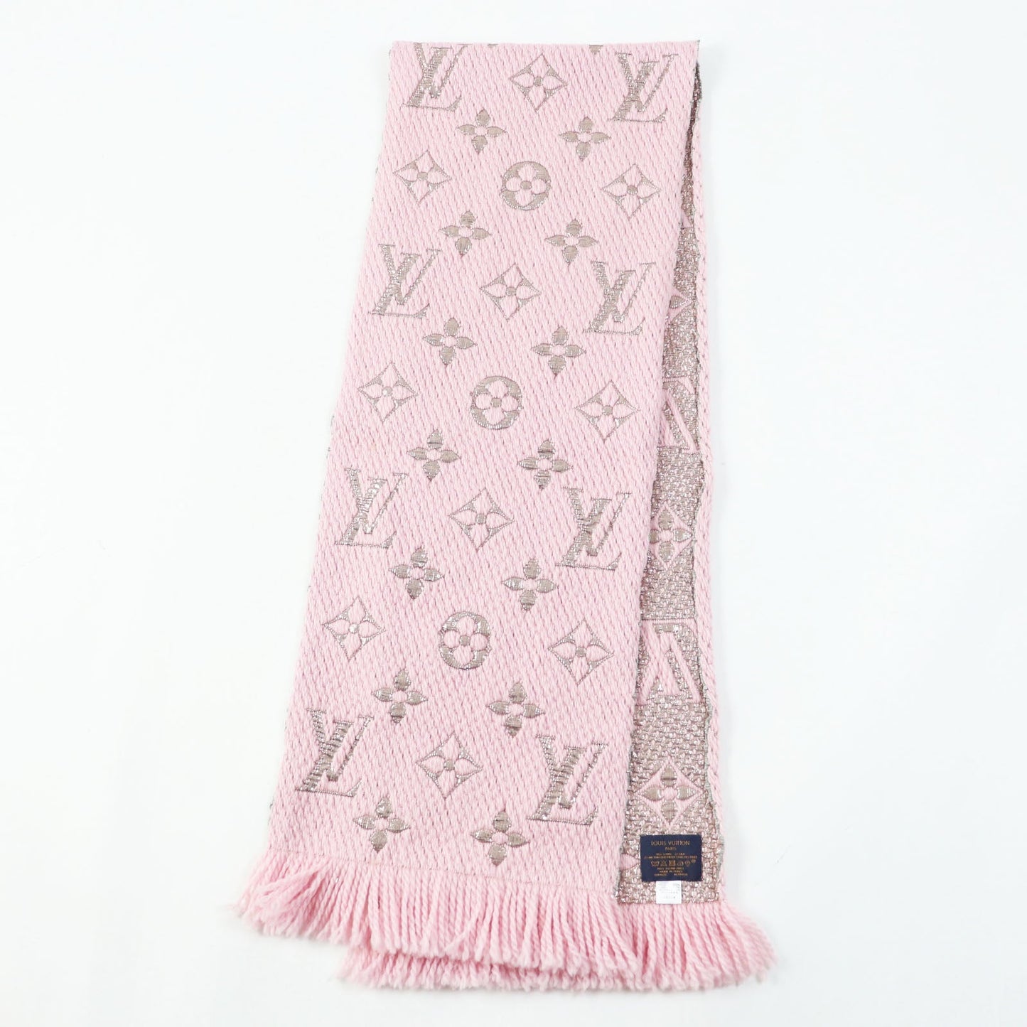 LOUIS VUITTON Scarf M70466 Main: 95% wool, Main: 3% silk, Main: 2% polyester Rose valerine Logo mania Women