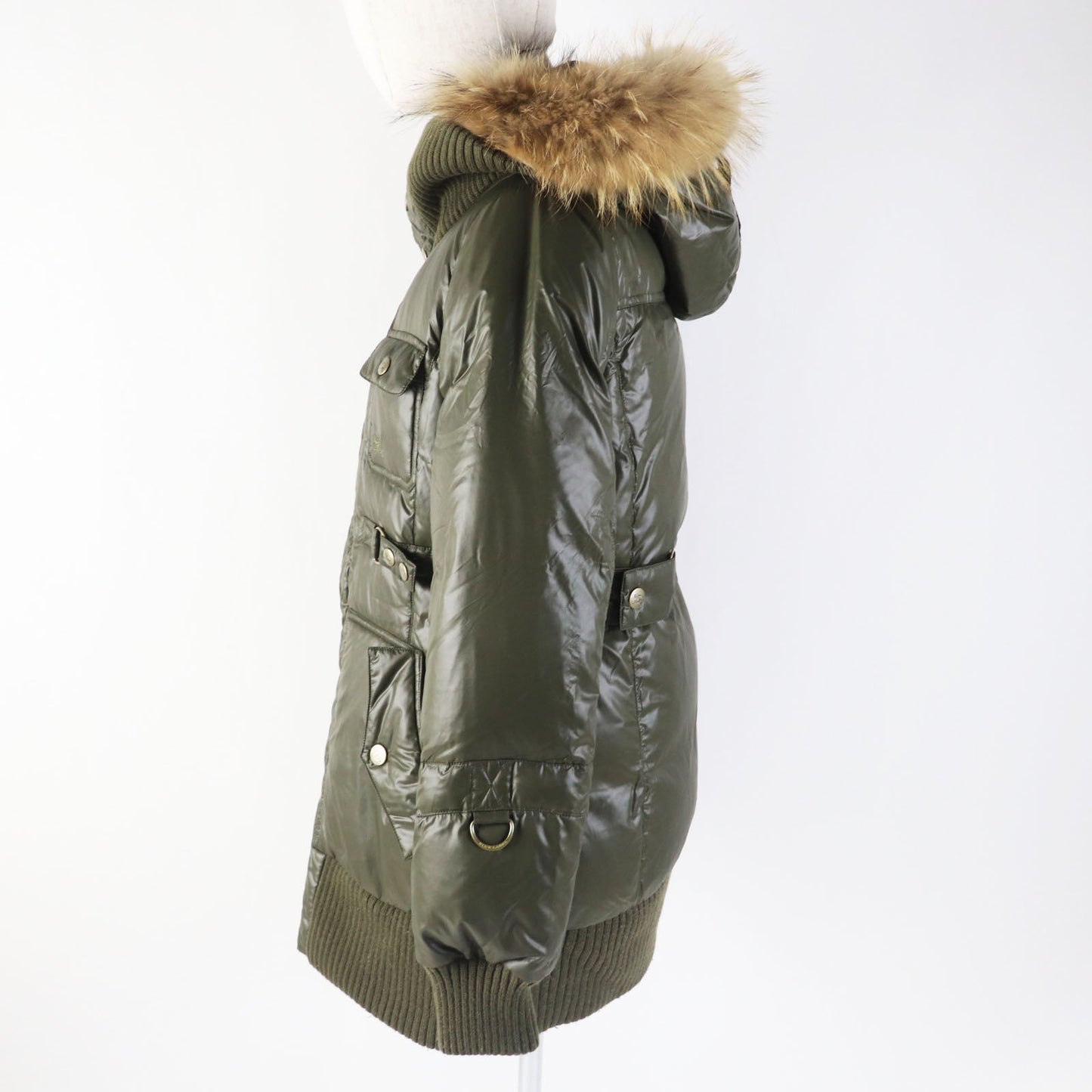 BURBERRY BLUE LABEL Down jacket FCF14-532-72 Outer: 100% nylon, Filling: 80% down, Filling: 20% feather, Lining: nylon, Lining: polyester khaki Women 40
