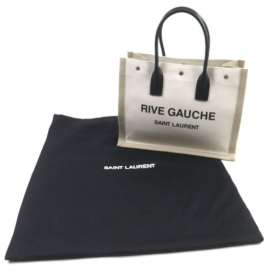 SAINT LAURENT PARIS Tote Bag 617481 Main: Canvas, Part: Leather Beige black RIVE GRIVE GAUHE mens
