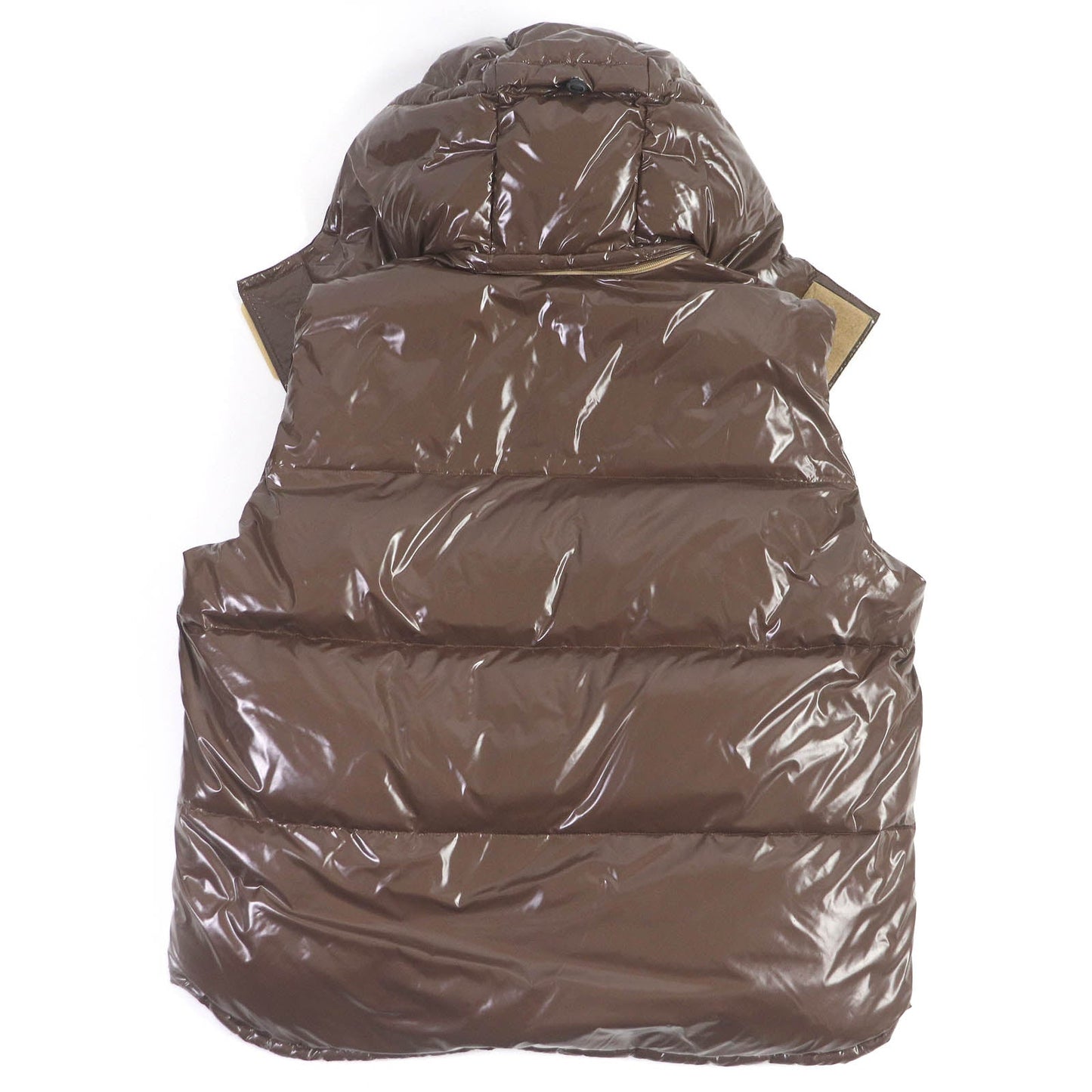GUCCI Down vest 713715 Main: 100% nylon, Filling: 90% down, Filling: 10% feather, Partial: 100% polyester Brown mens 44