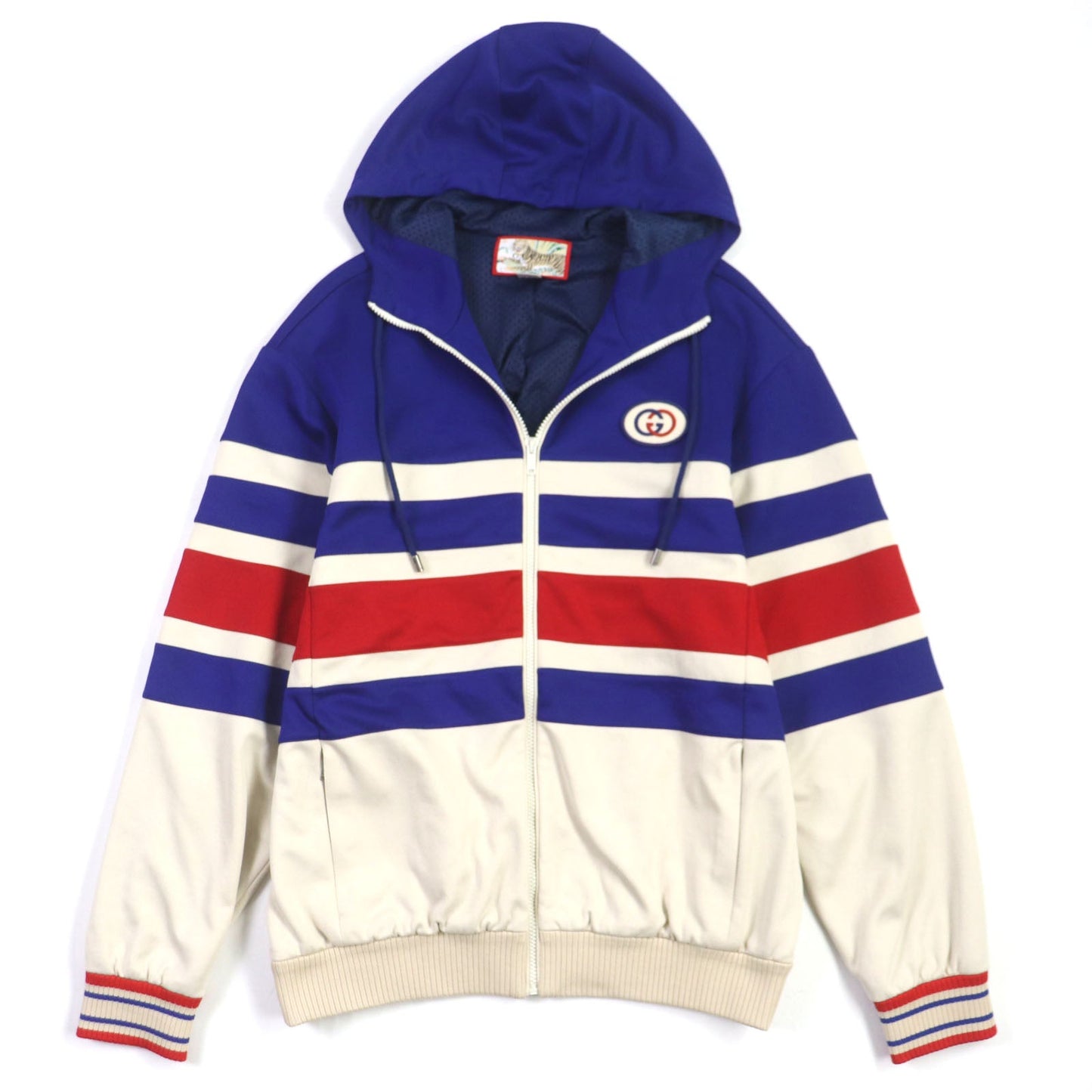 GUCCI Track jacket 683516 Main: 55% polyester, Main: 45% cotton, Part: 93% polyester, Part: 5% nylon, Part: 2% polyurethane blue beige red TIGER mens XS