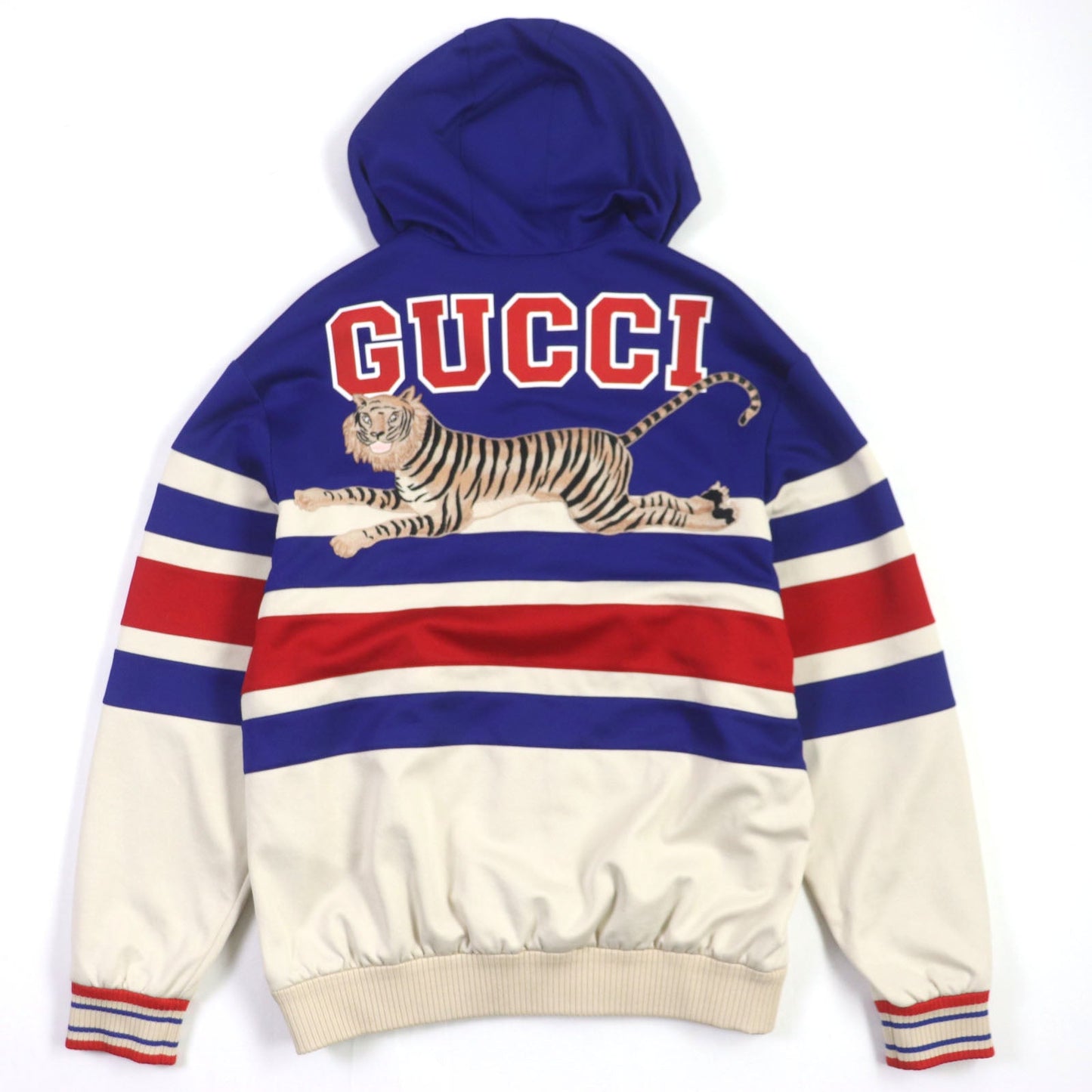 GUCCI Track jacket 683516 Main: 55% polyester, Main: 45% cotton, Part: 93% polyester, Part: 5% nylon, Part: 2% polyurethane blue beige red TIGER mens XS
